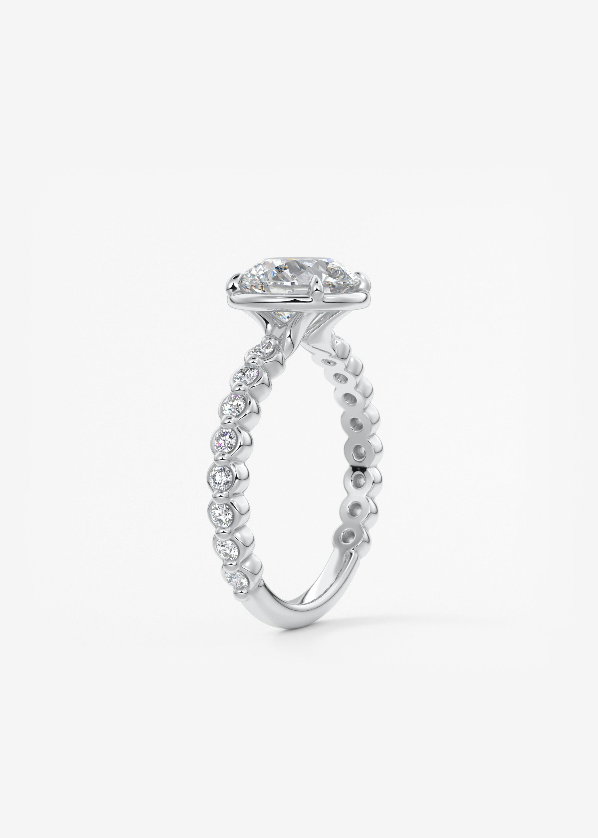 Oval Solitaire With Raised Basket Gallery Lab Grown Diamond Engagement Ring