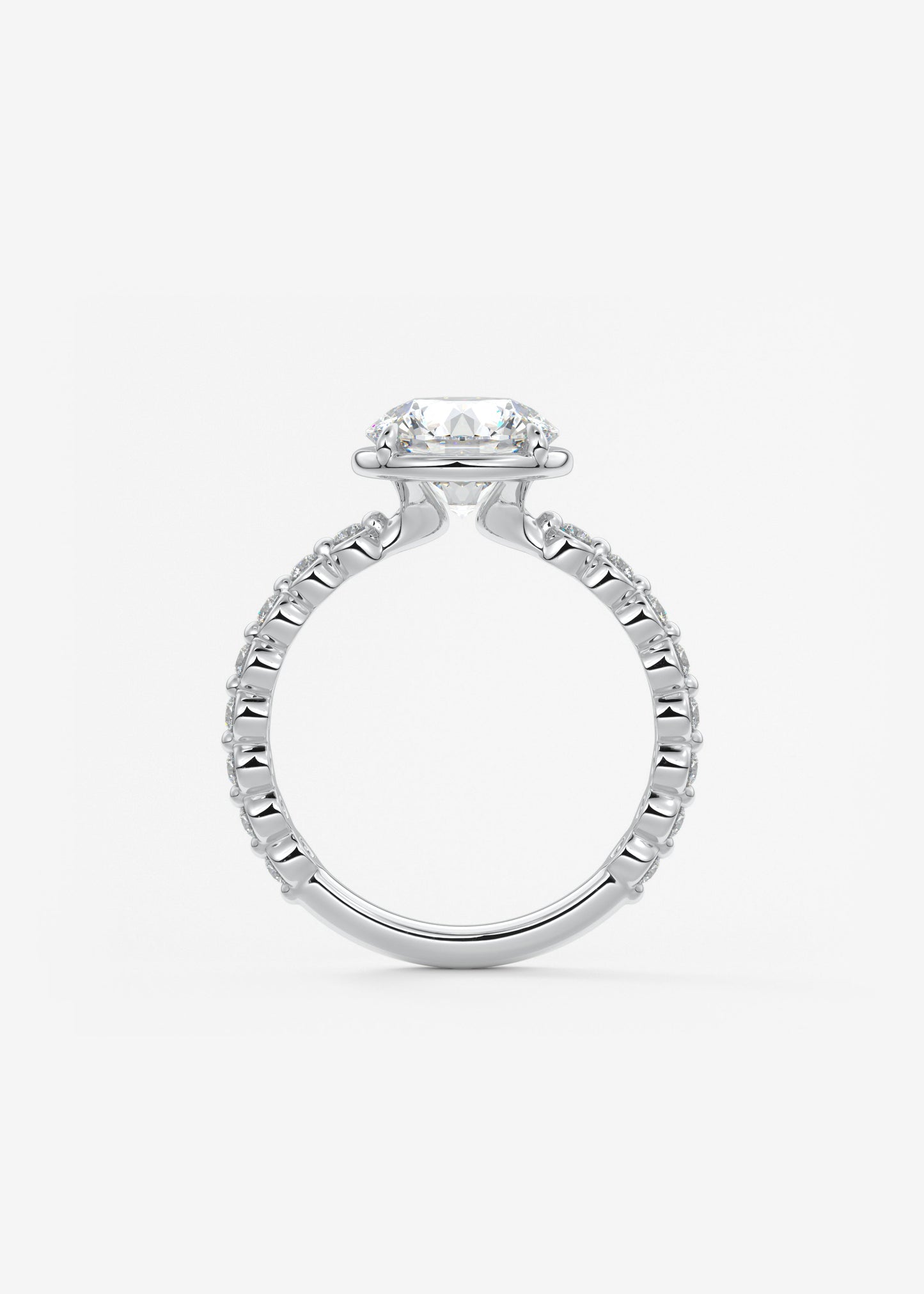 Oval Solitaire With Raised Basket Gallery Lab Grown Diamond Engagement Ring