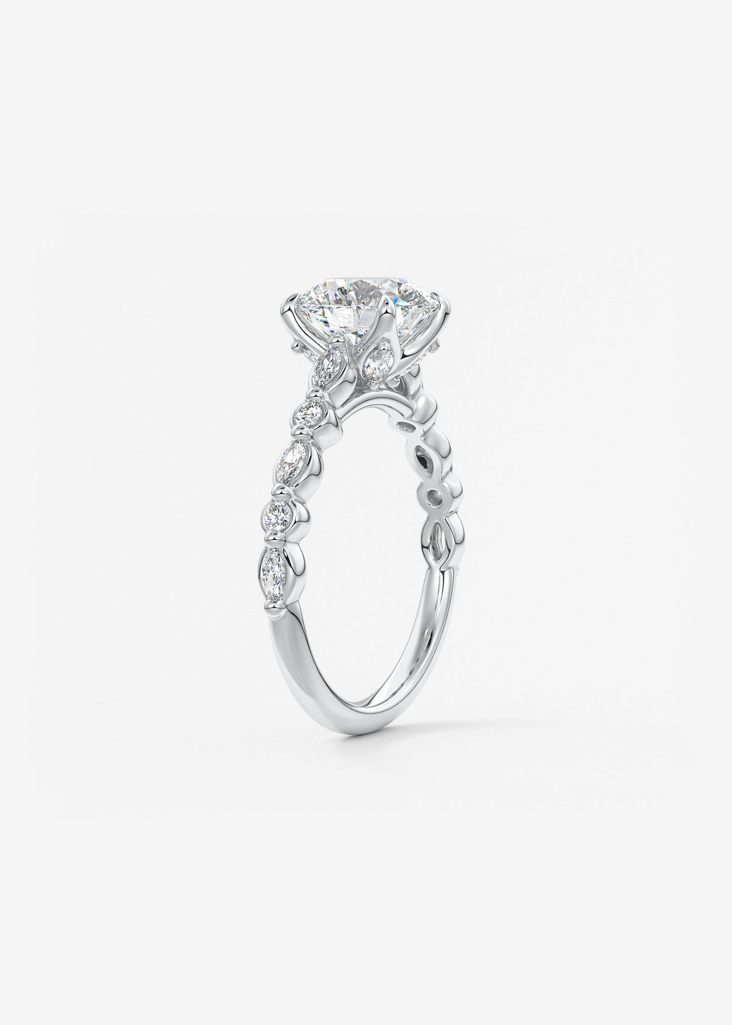 Oval Solitaire With Raised Basket Gallery Lab Grown Diamond Engagement Ring
