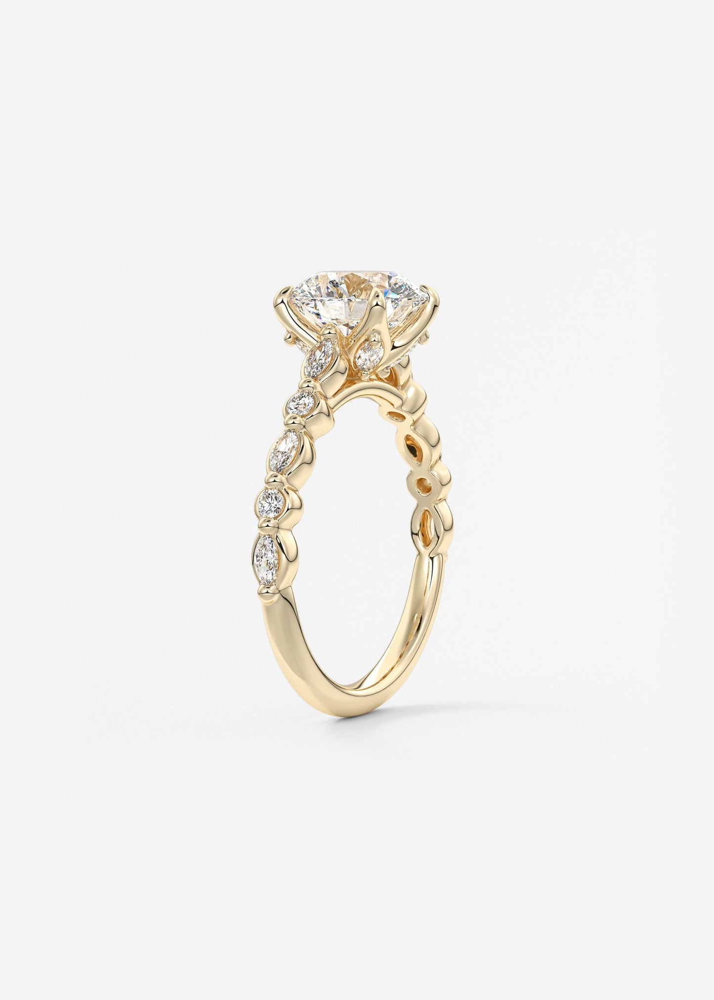 Oval Solitaire With Raised Basket Gallery Lab Grown Diamond Engagement Ring