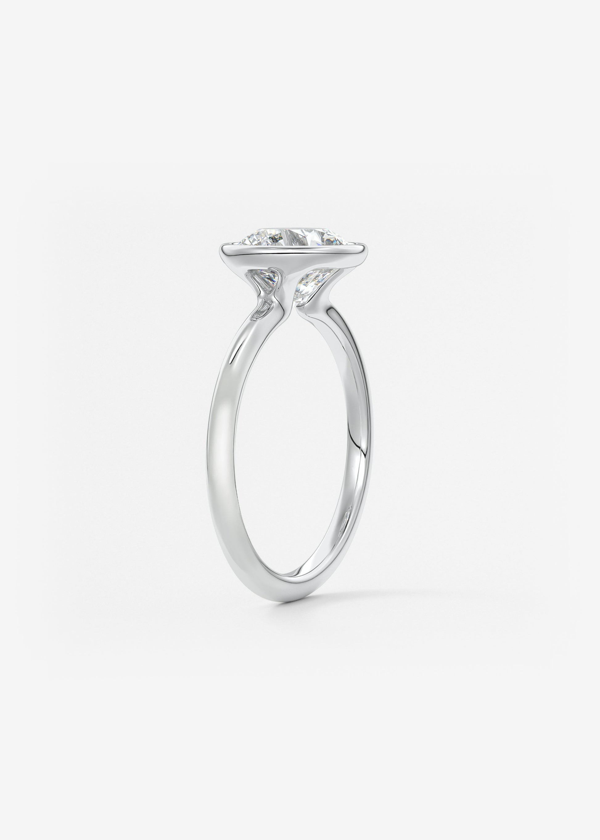 Oval Solitaire With Raised Basket Gallery Lab Grown Diamond Engagement Ring