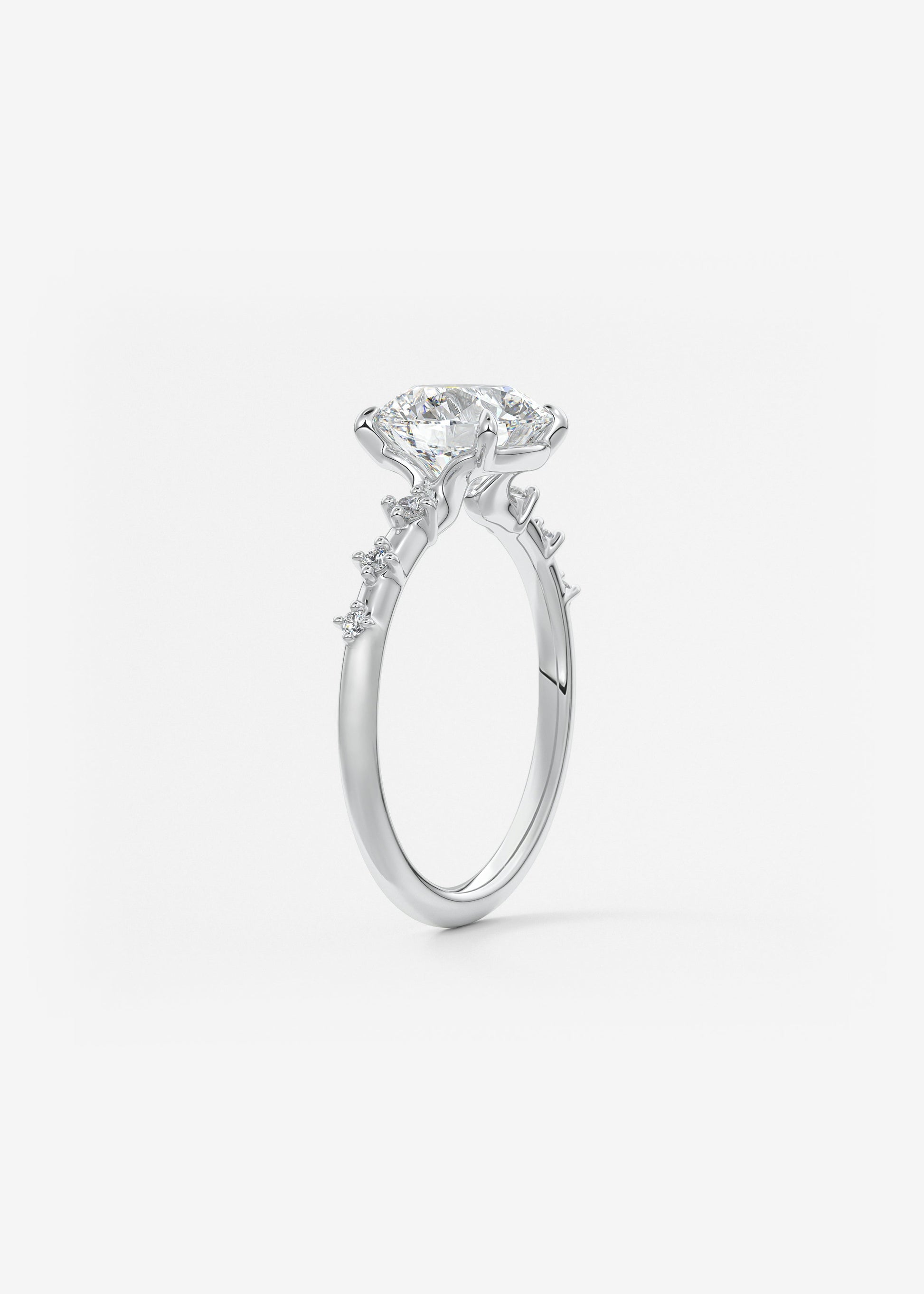 Oval Solitaire With Raised Basket Gallery Lab Grown Diamond Engagement Ring
