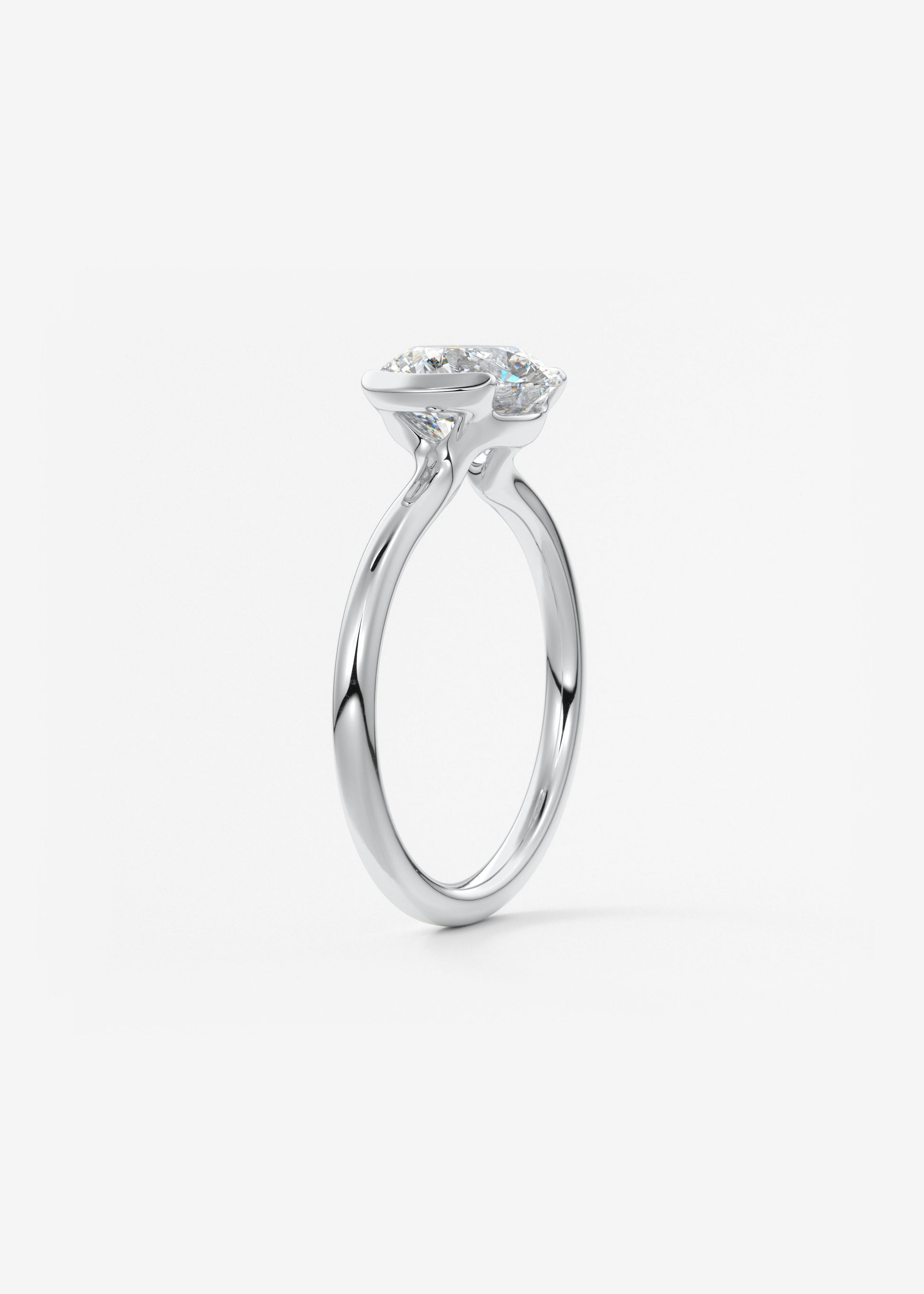 Oval Solitaire With Raised Basket Gallery Lab Grown Diamond Engagement Ring