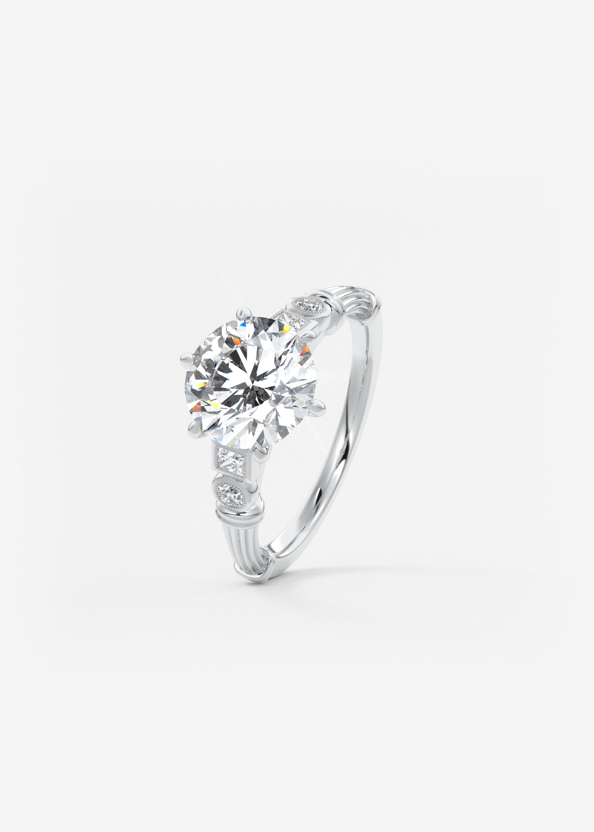 Oval Solitaire With Raised Basket Gallery Lab Grown Diamond Engagement Ring