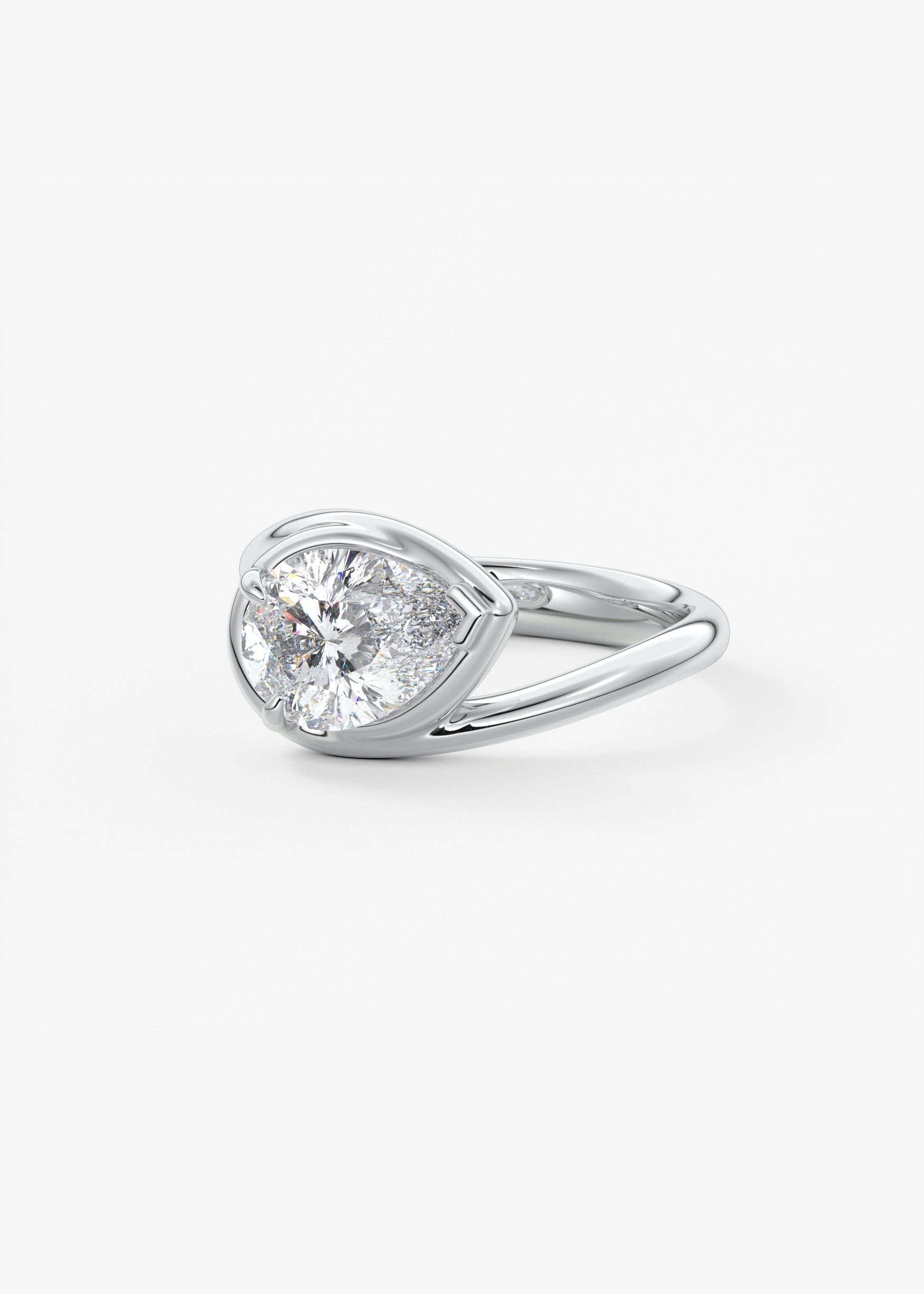 Oval Solitaire With Raised Basket Gallery Lab Grown Diamond Engagement Ring