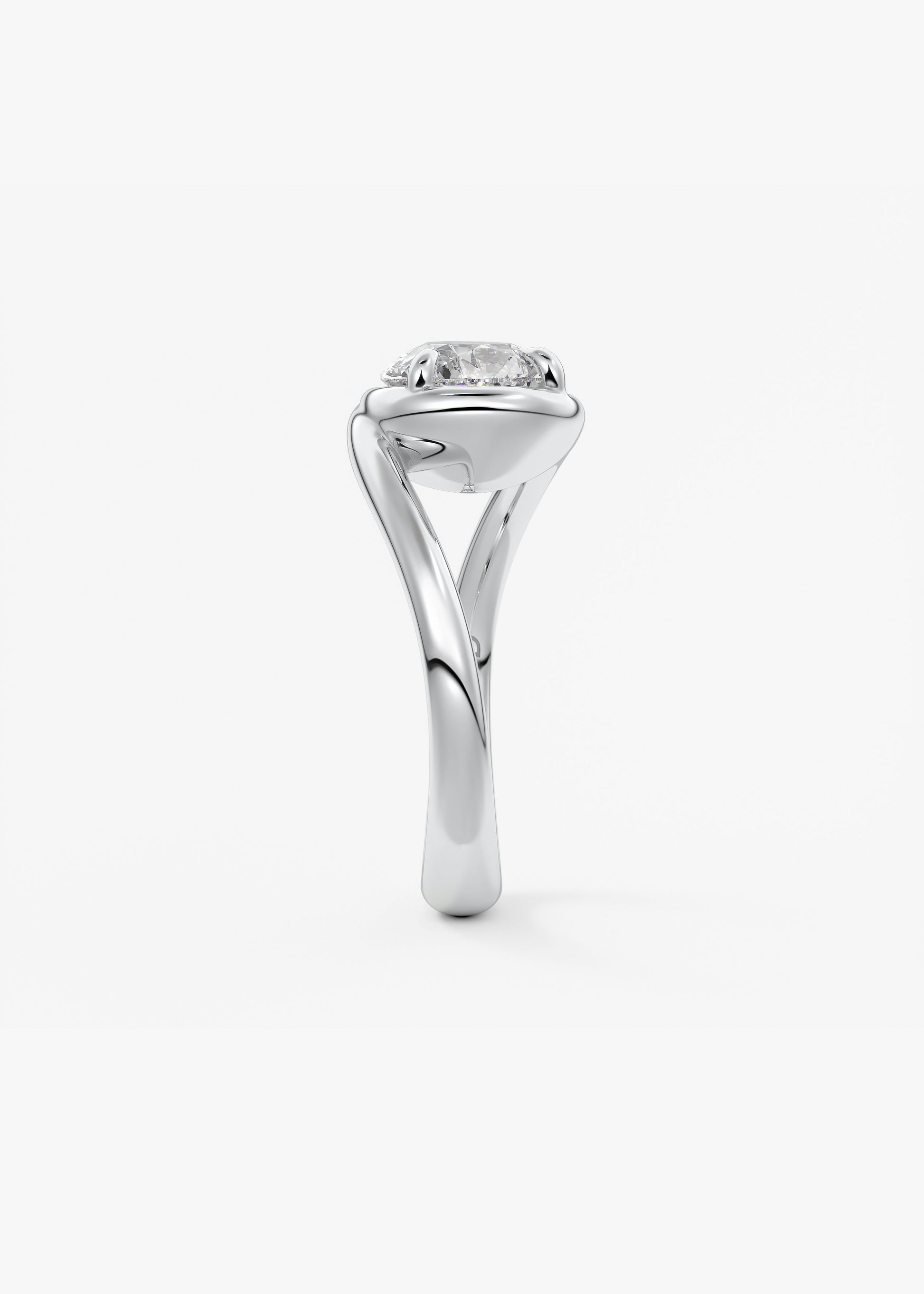 Oval Solitaire With Raised Basket Gallery Lab Grown Diamond Engagement Ring