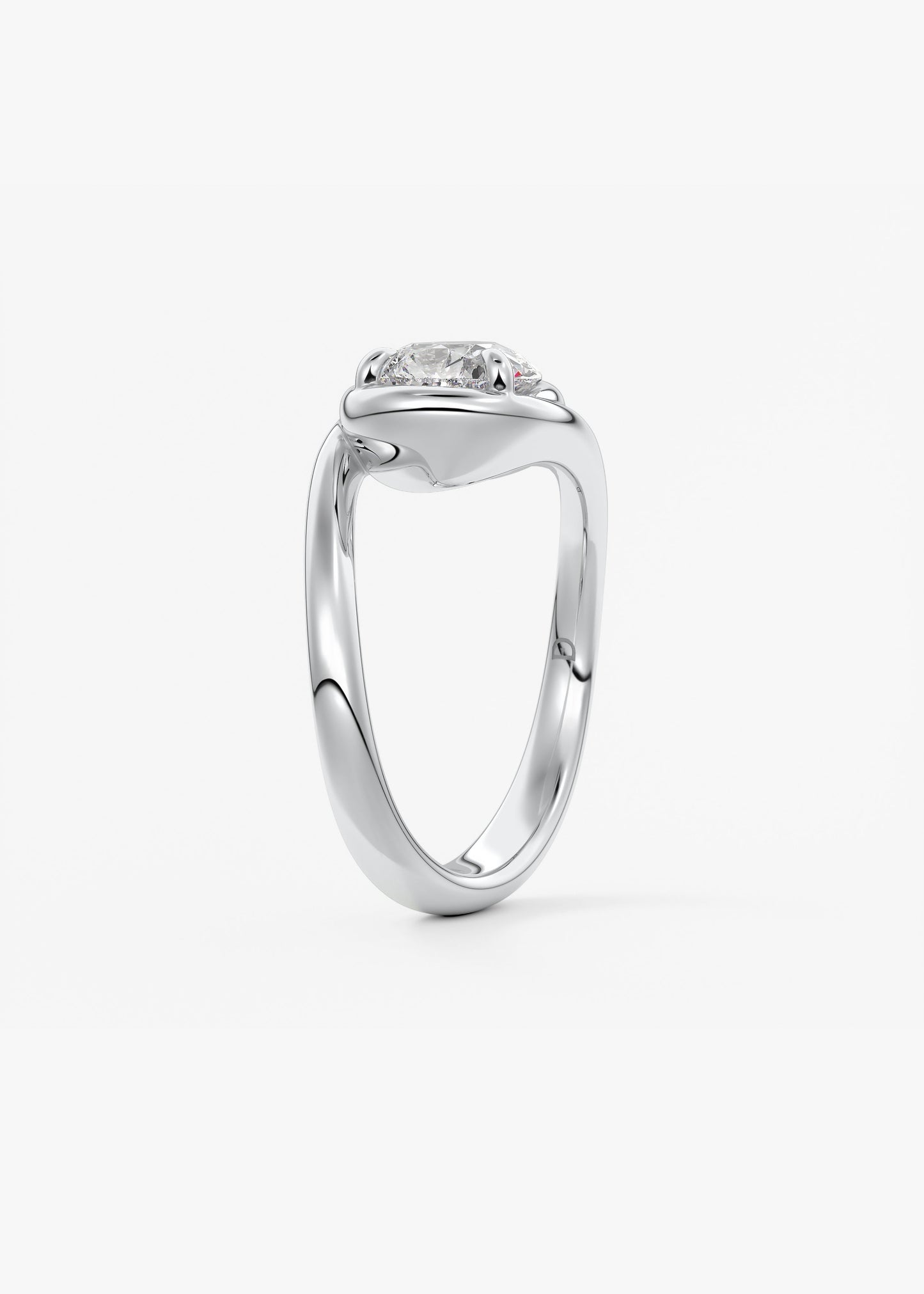 Oval Solitaire With Raised Basket Gallery Lab Grown Diamond Engagement Ring