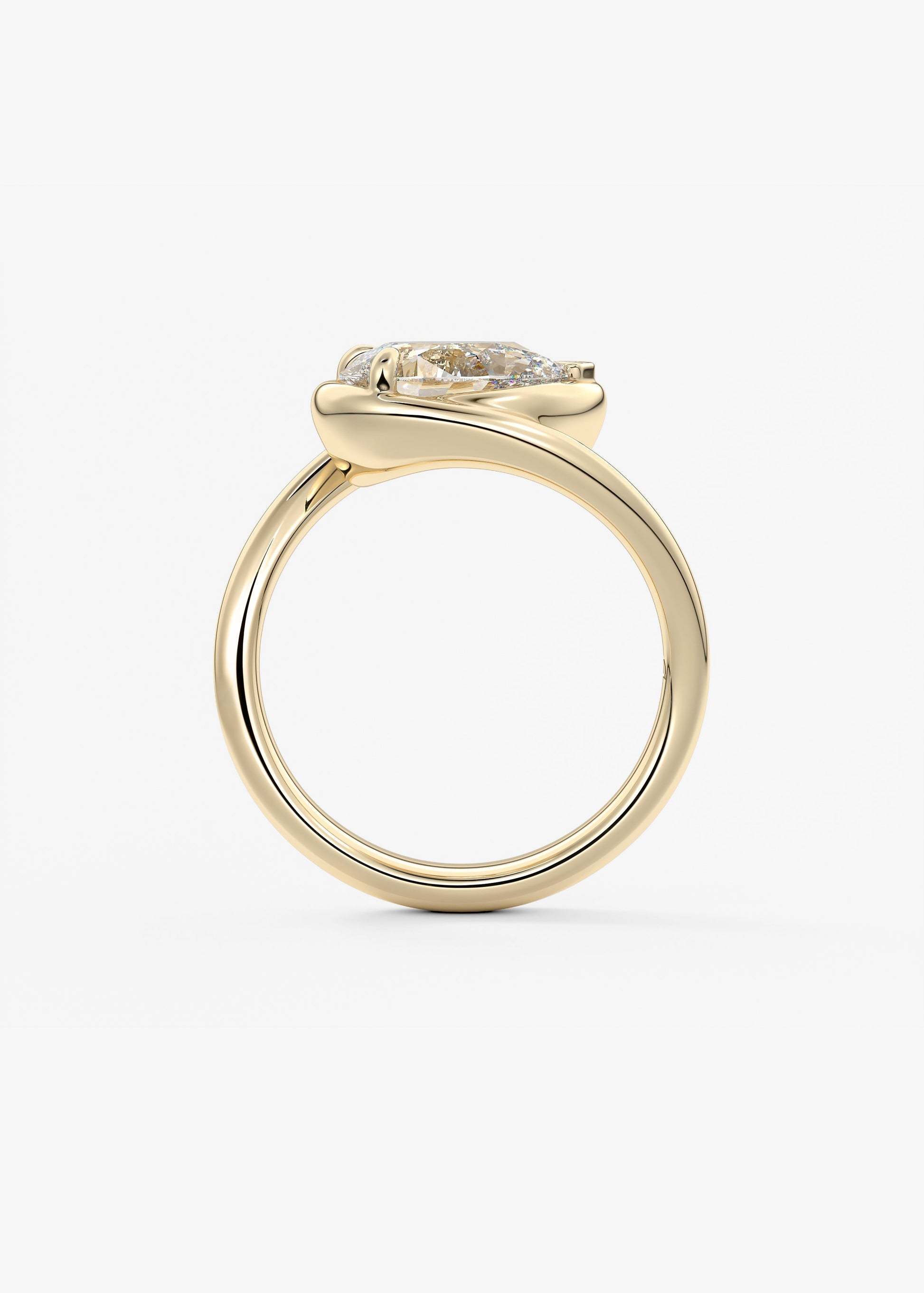 Oval Solitaire With Raised Basket Gallery Lab Grown Diamond Engagement Ring