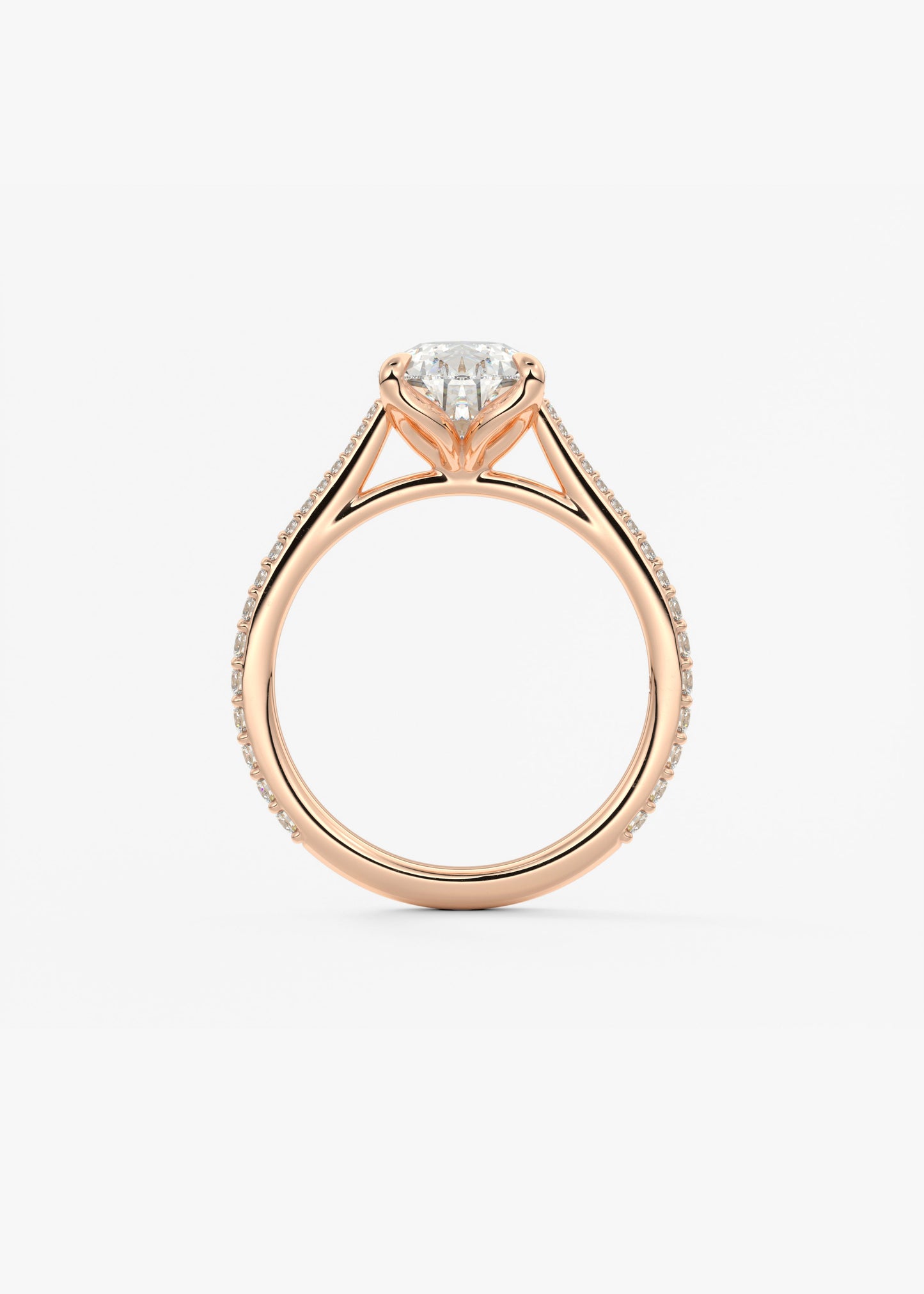 Oval Solitaire With Raised Basket Gallery Lab Grown Diamond Engagement Ring