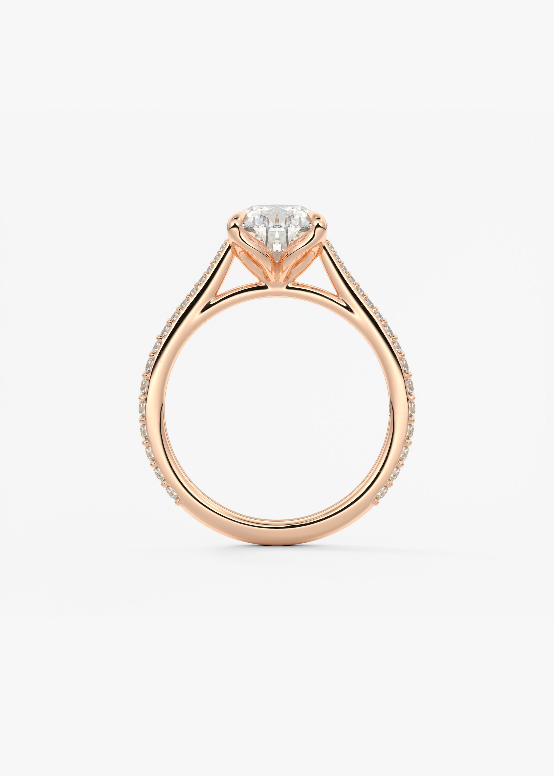 Oval Solitaire With Raised Basket Gallery Lab Grown Diamond Engagement Ring