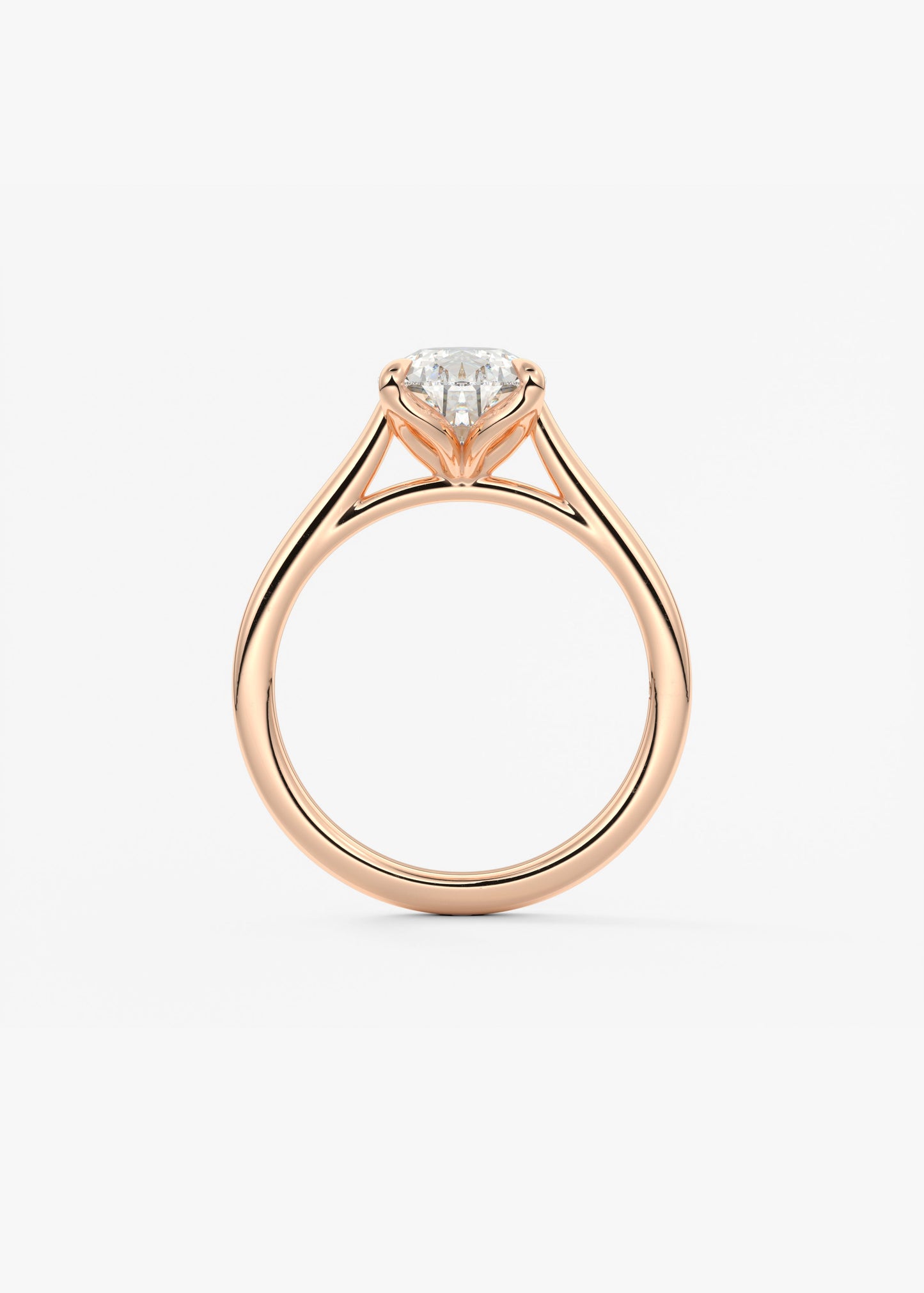 Oval Solitaire With Raised Basket Gallery Lab Grown Diamond Engagement Ring