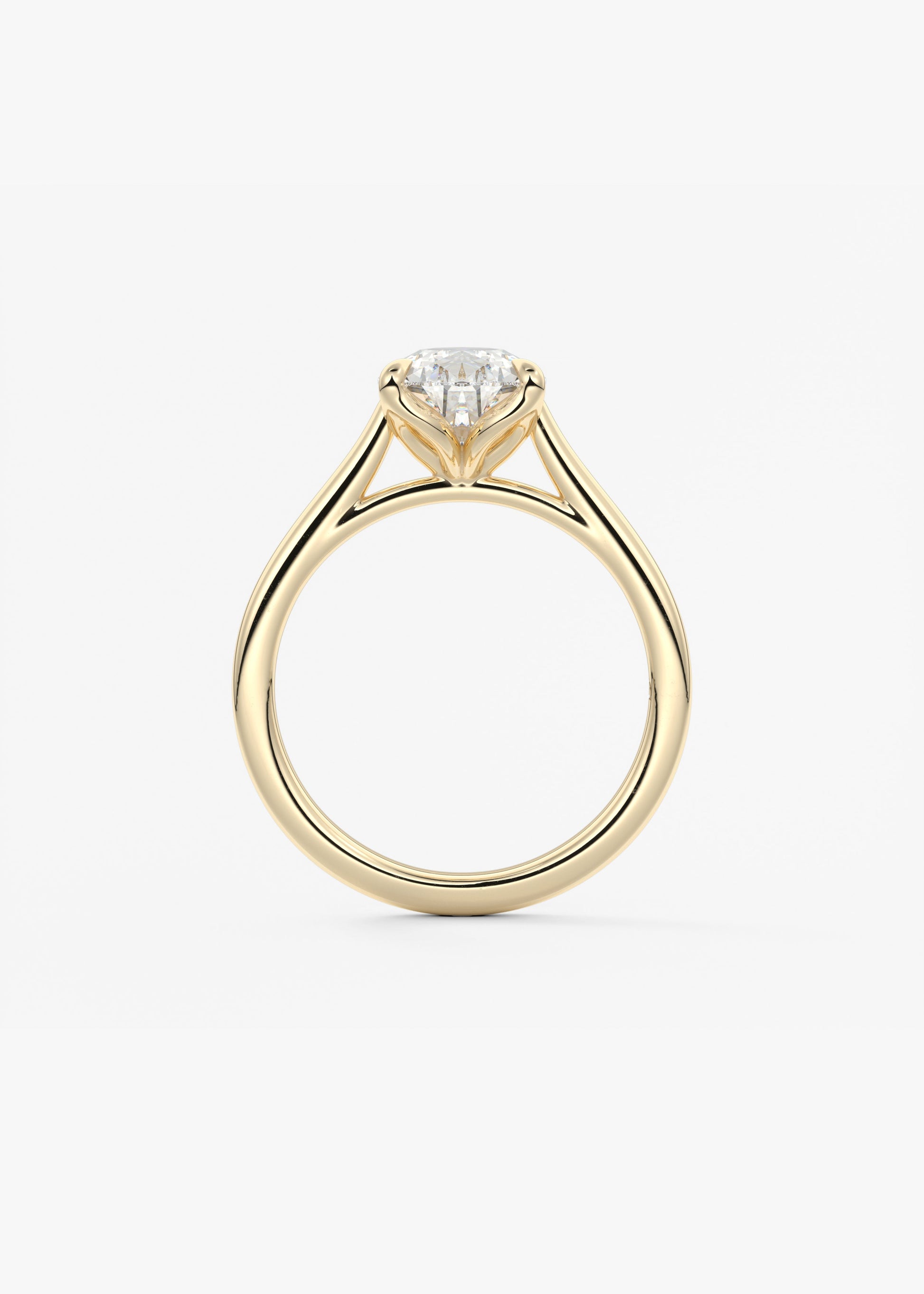 Oval Solitaire With Raised Basket Gallery Lab Grown Diamond Engagement Ring