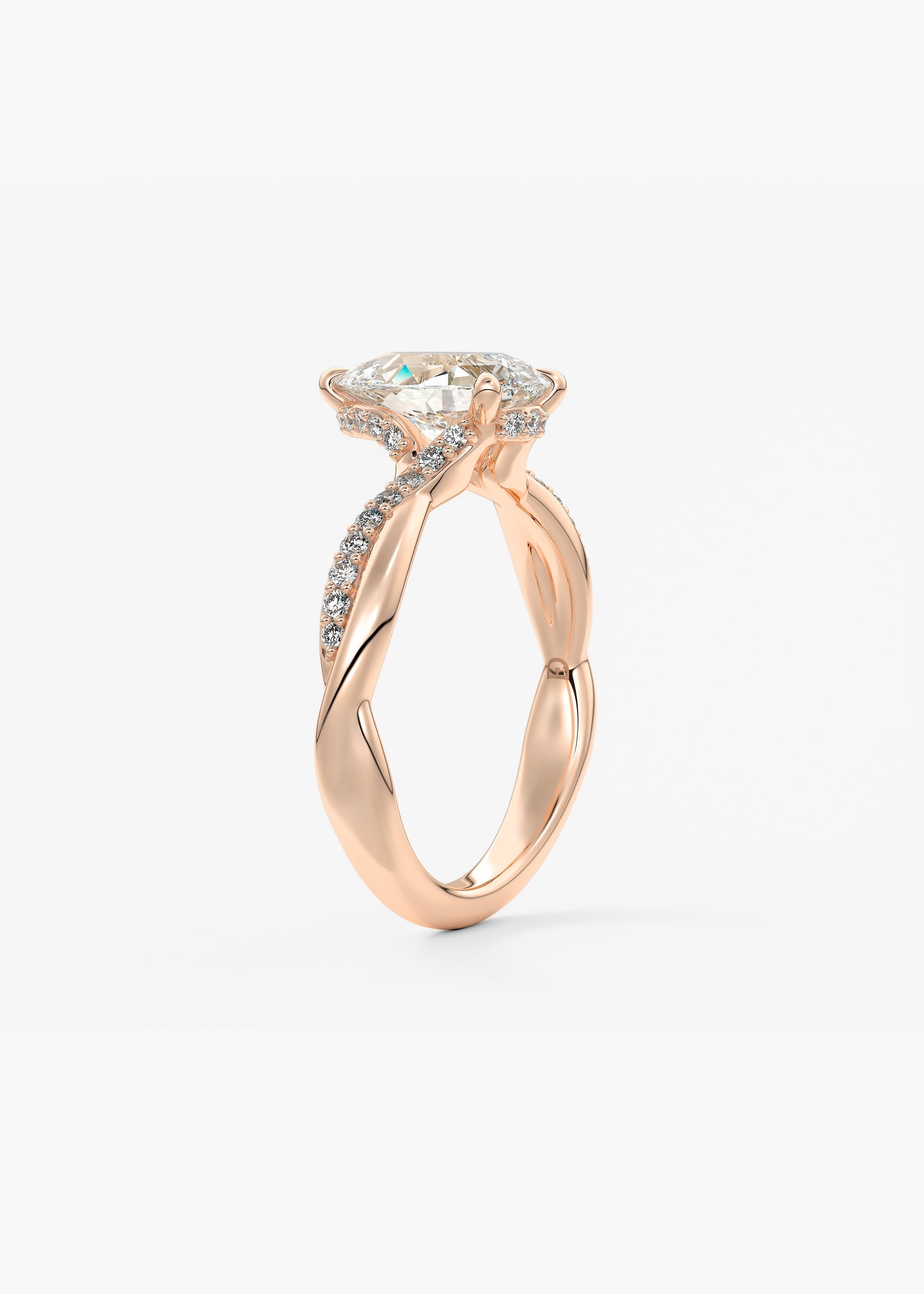 Oval Solitaire With Raised Basket Gallery Lab Grown Diamond Engagement Ring