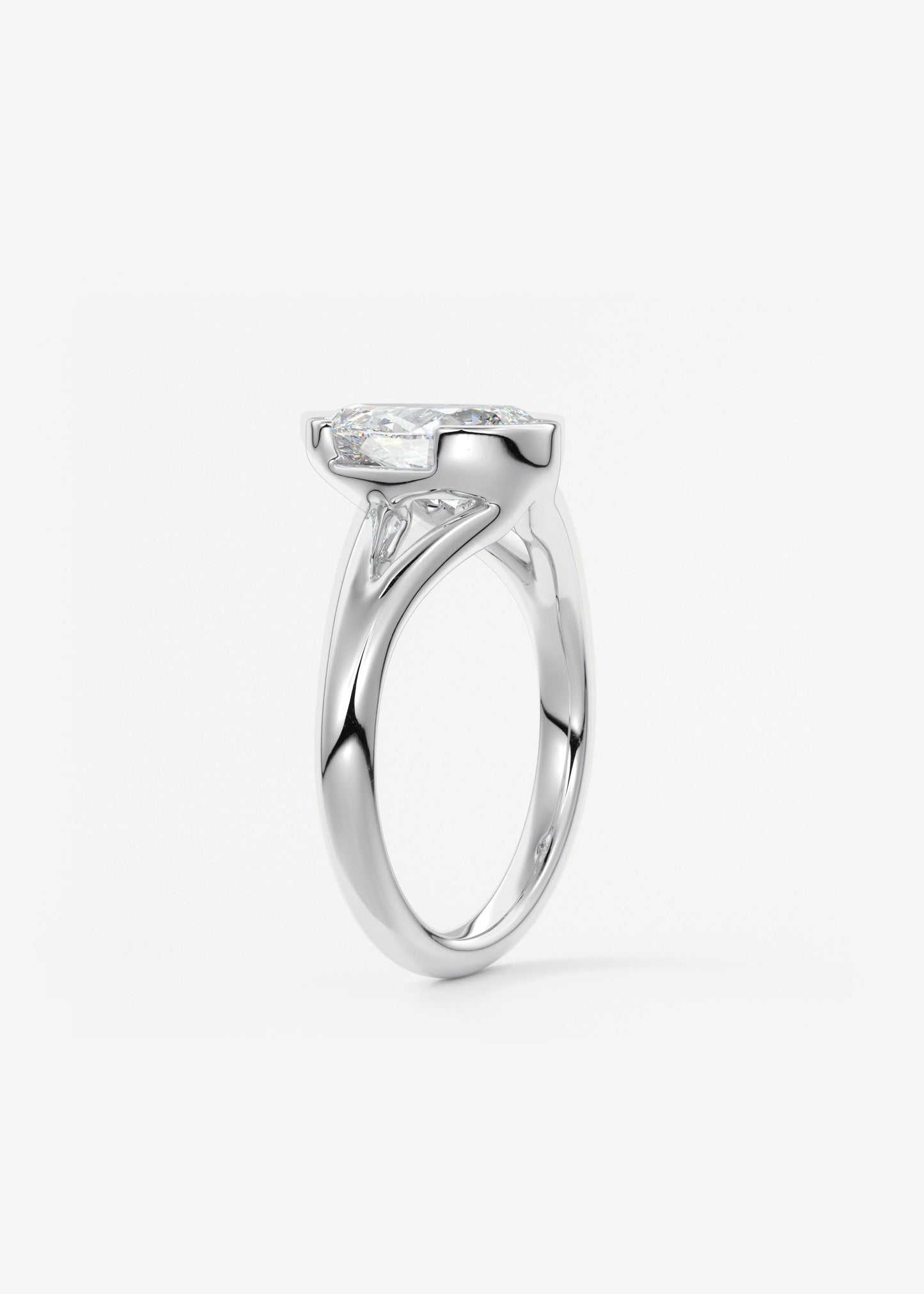 Oval Solitaire With Raised Basket Gallery Lab Grown Diamond Engagement Ring