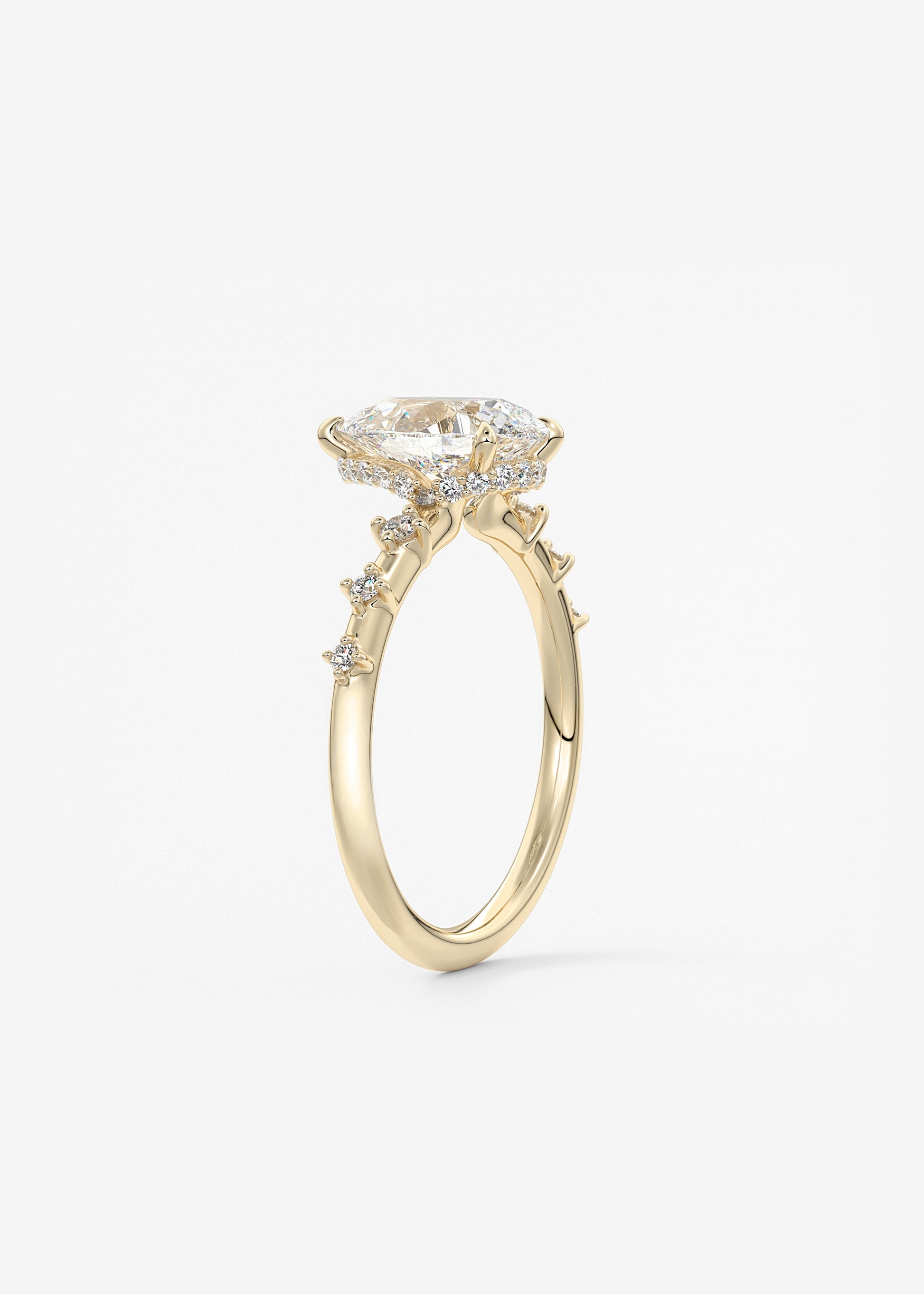 Oval Solitaire With Raised Basket Gallery Lab Grown Diamond Engagement Ring