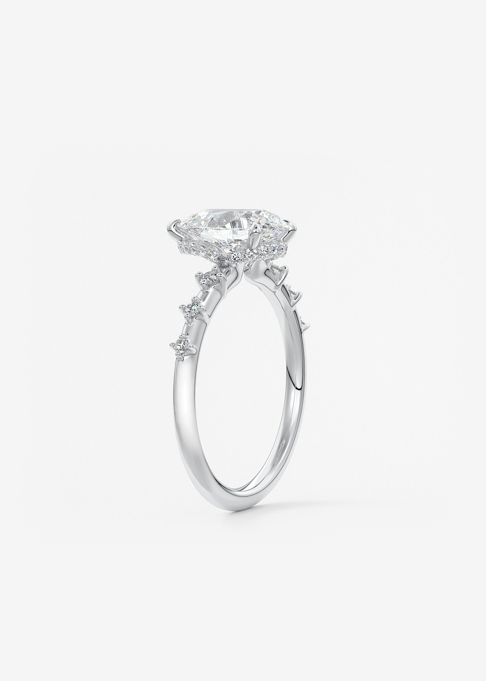 Oval Solitaire With Raised Basket Gallery Lab Grown Diamond Engagement Ring