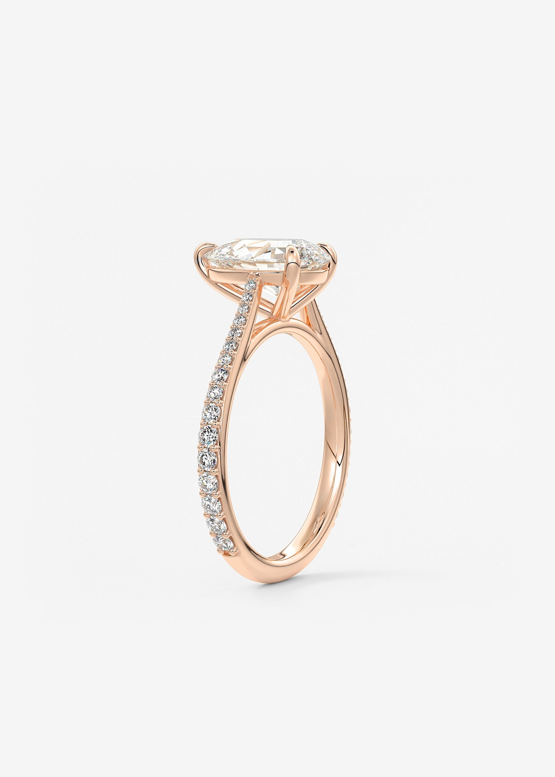 Oval Solitaire With Raised Basket Gallery Lab Grown Diamond Engagement Ring