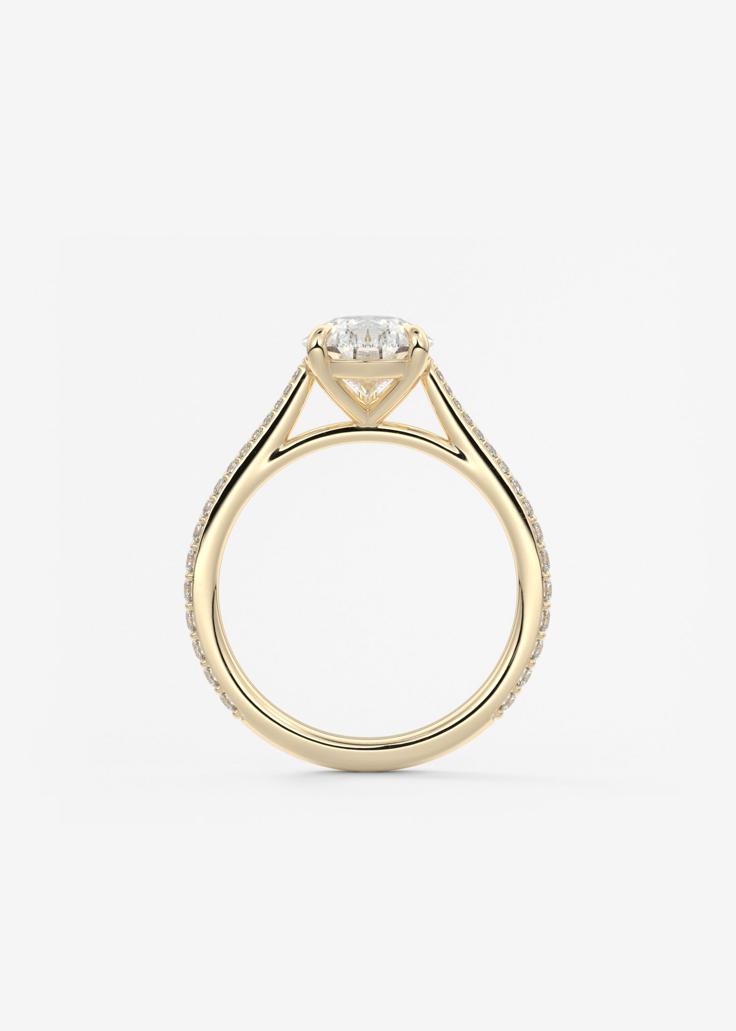 Oval Solitaire With Raised Basket Gallery Lab Grown Diamond Engagement Ring