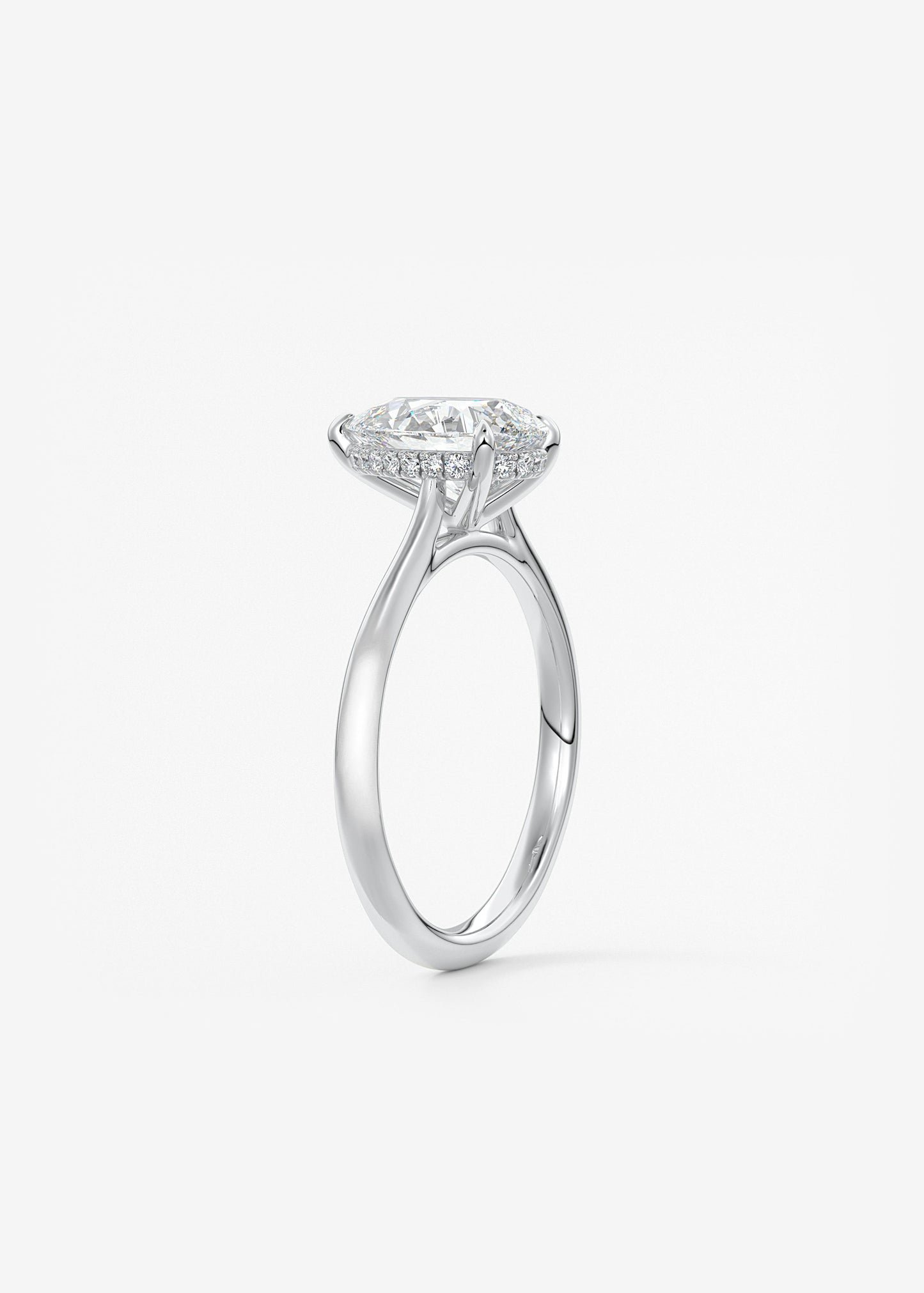 Oval Solitaire With Raised Basket Gallery Lab Grown Diamond Engagement Ring