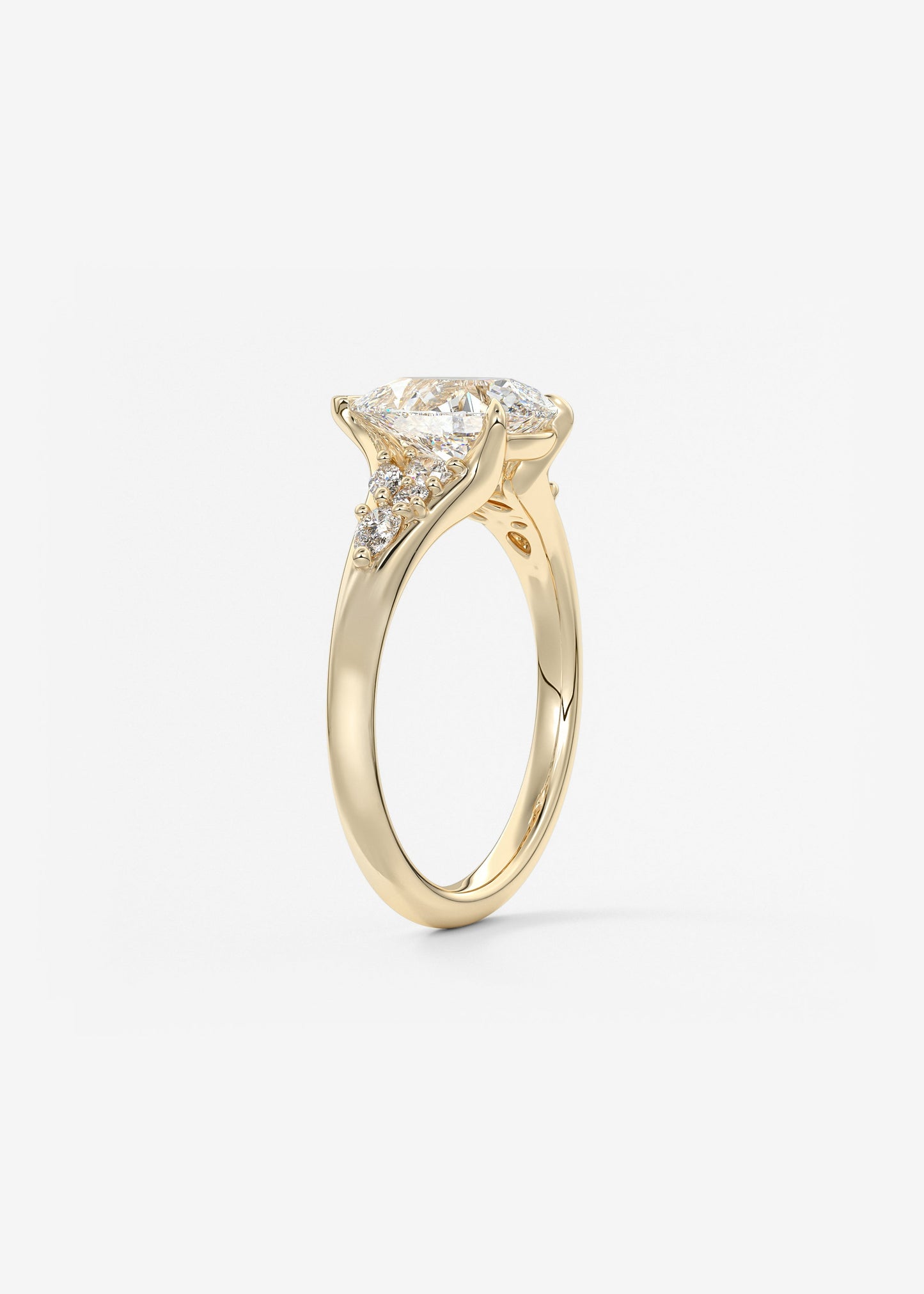 Oval Solitaire With Raised Basket Gallery Lab Grown Diamond Engagement Ring