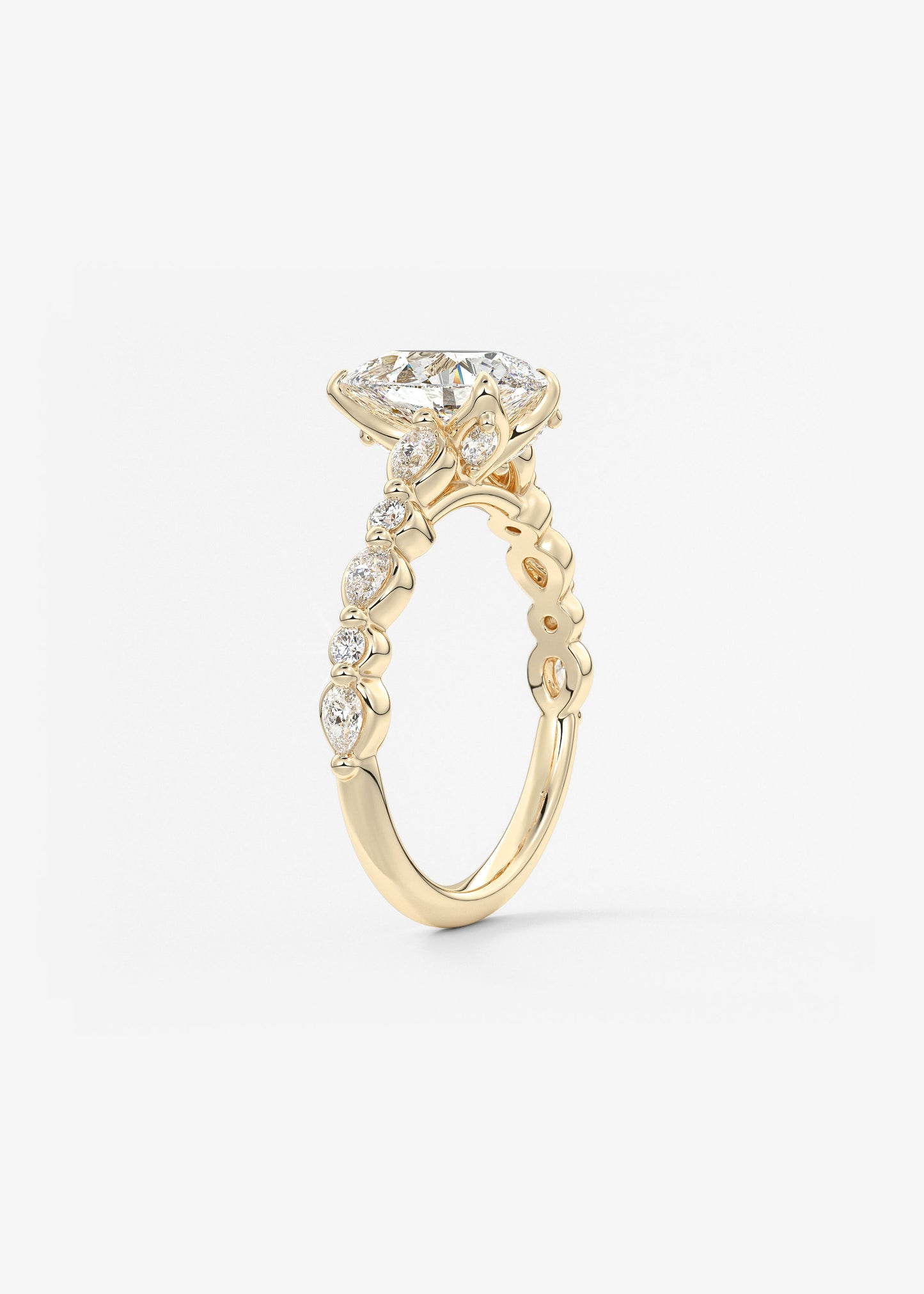 Oval Solitaire With Raised Basket Gallery Lab Grown Diamond Engagement Ring