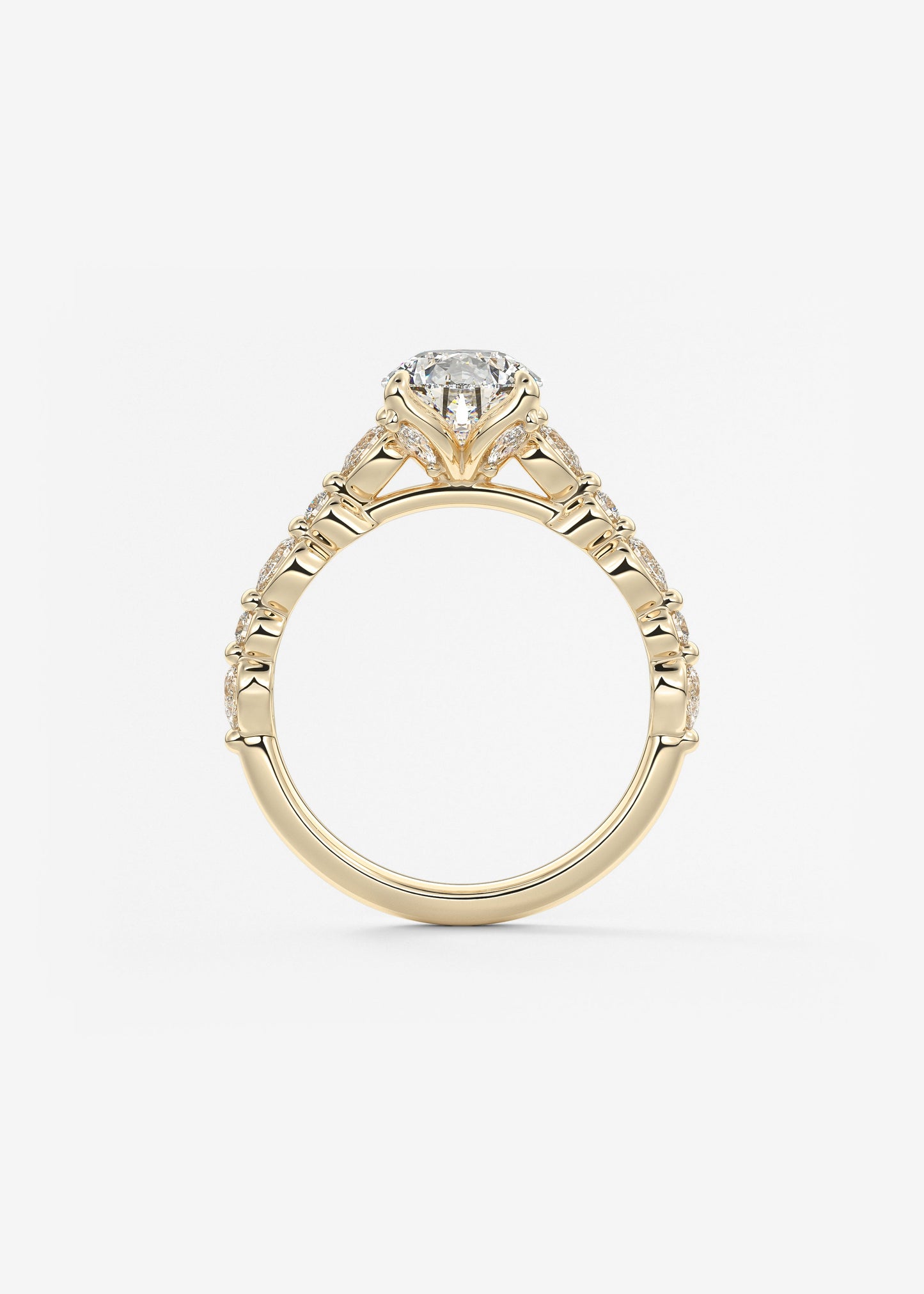 Oval Solitaire With Raised Basket Gallery Lab Grown Diamond Engagement Ring