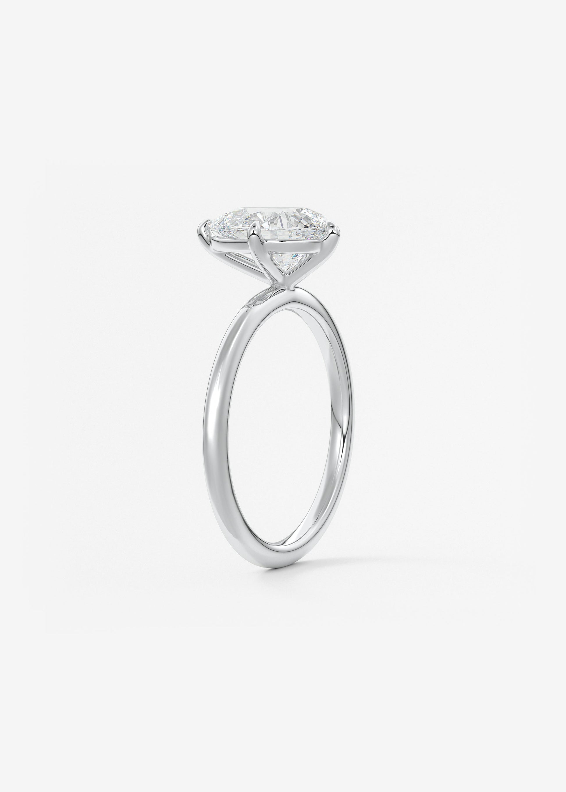Oval Solitaire With Raised Basket Gallery Lab Grown Diamond Engagement Ring