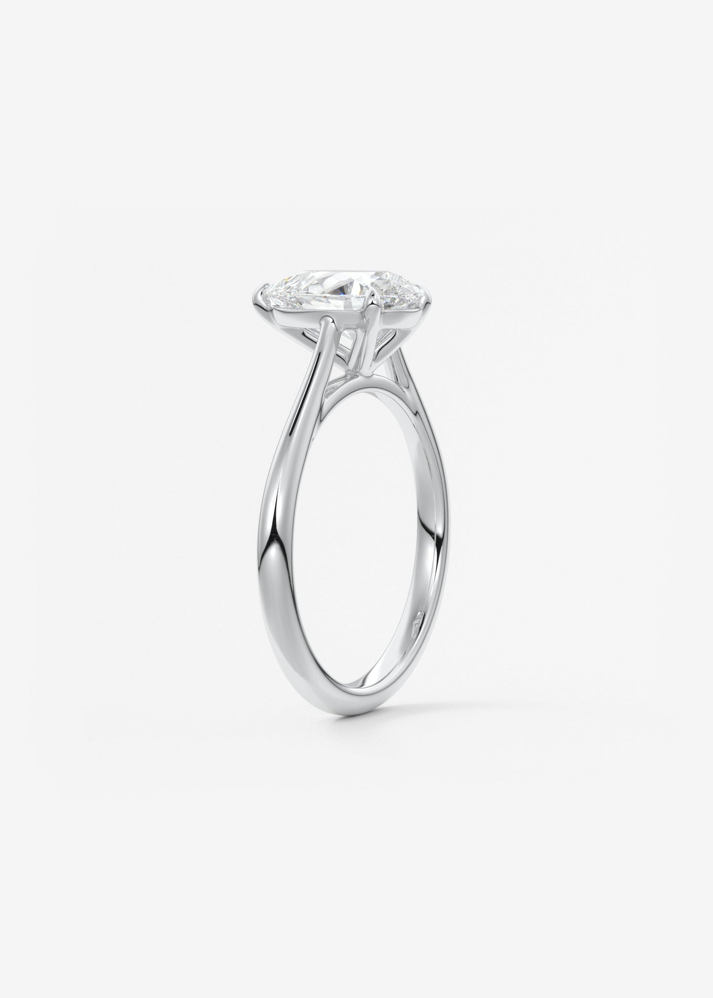 Oval Solitaire With Raised Basket Gallery Lab Grown Diamond Engagement Ring