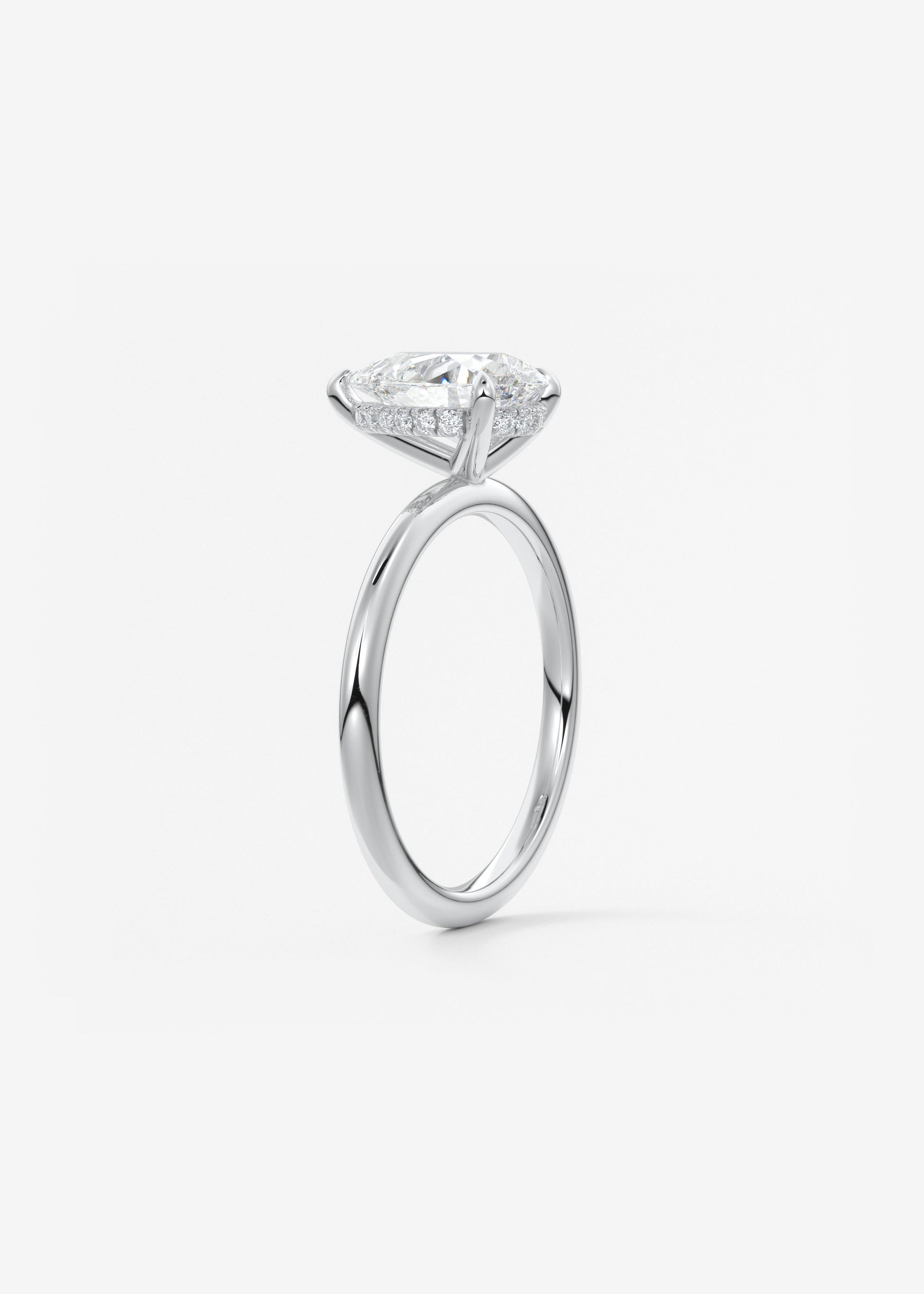 Oval Solitaire With Raised Basket Gallery Lab Grown Diamond Engagement Ring