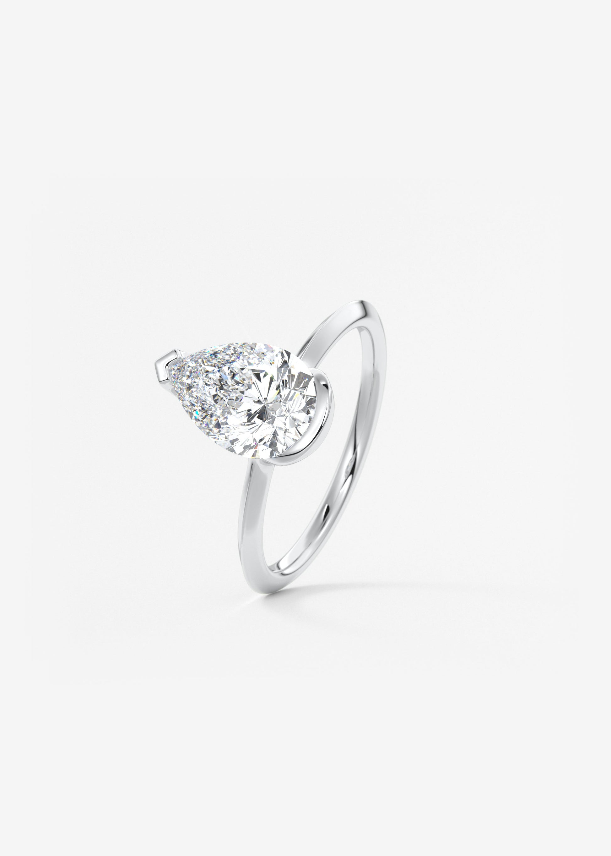 Oval Solitaire With Raised Basket Gallery Lab Grown Diamond Engagement Ring