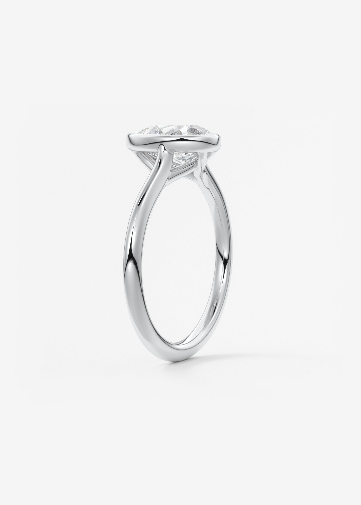 Oval Solitaire With Raised Basket Gallery Lab Grown Diamond Engagement Ring