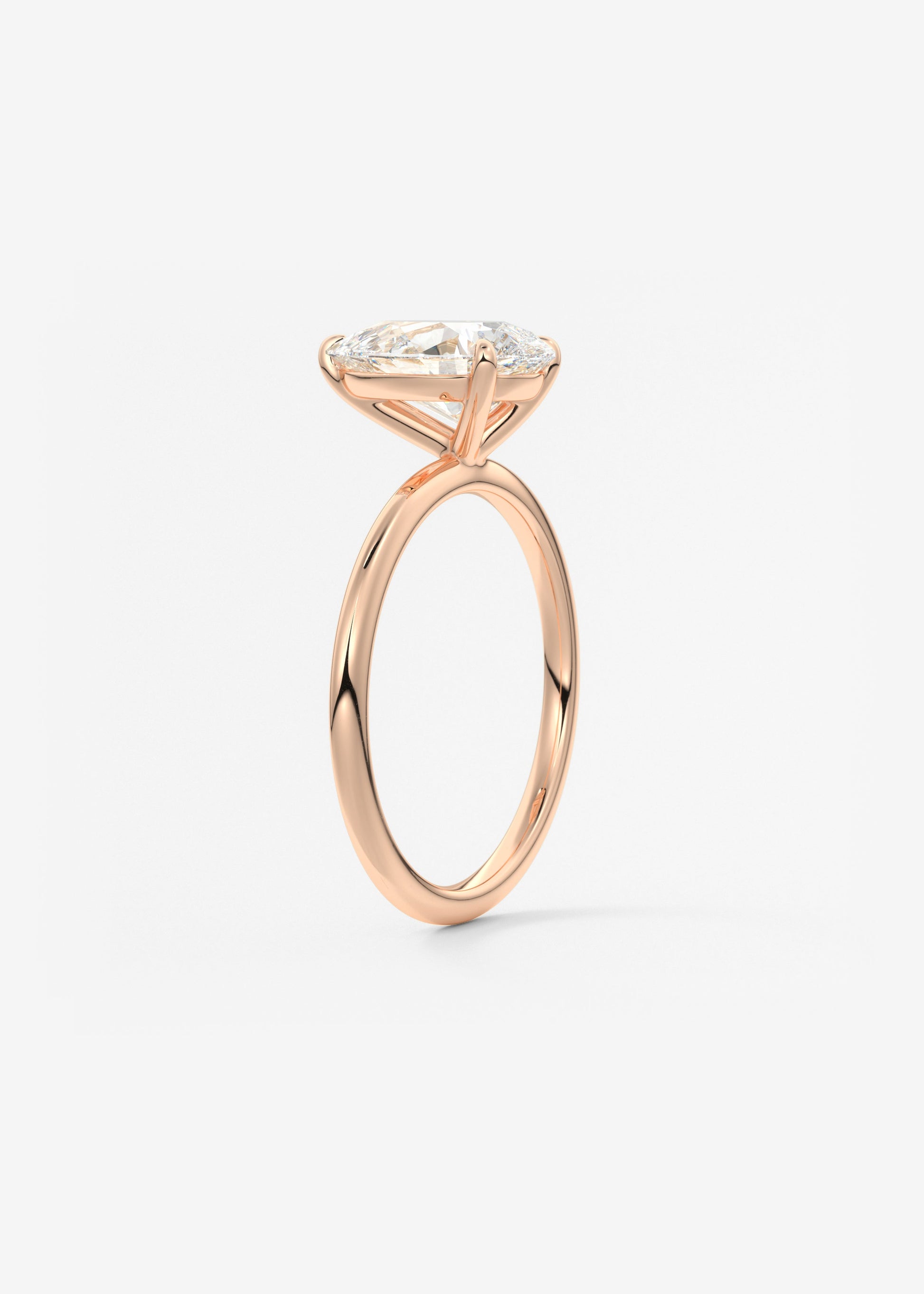 Oval Solitaire With Raised Basket Gallery Lab Grown Diamond Engagement Ring