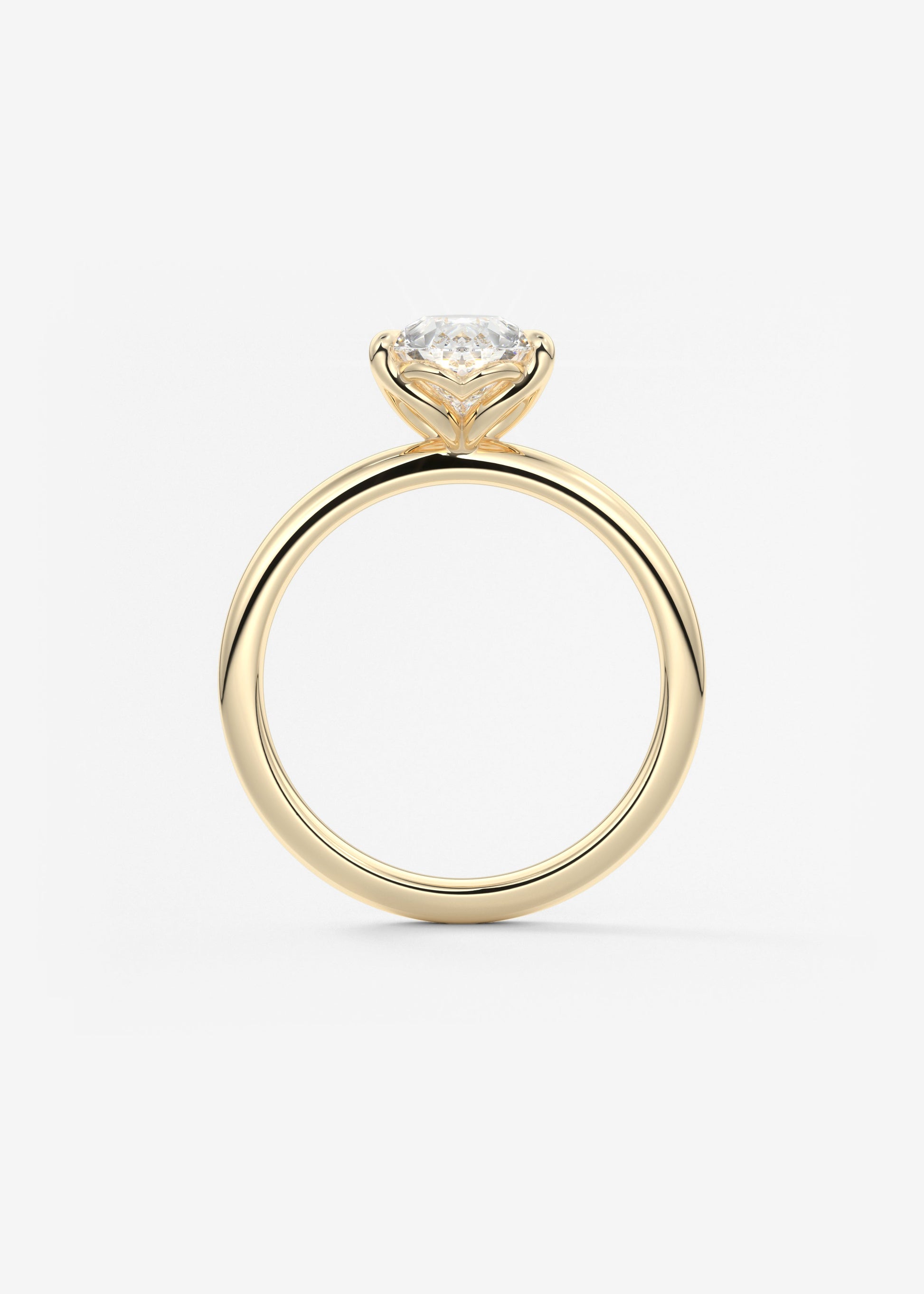 Oval Solitaire With Raised Basket Gallery Lab Grown Diamond Engagement Ring