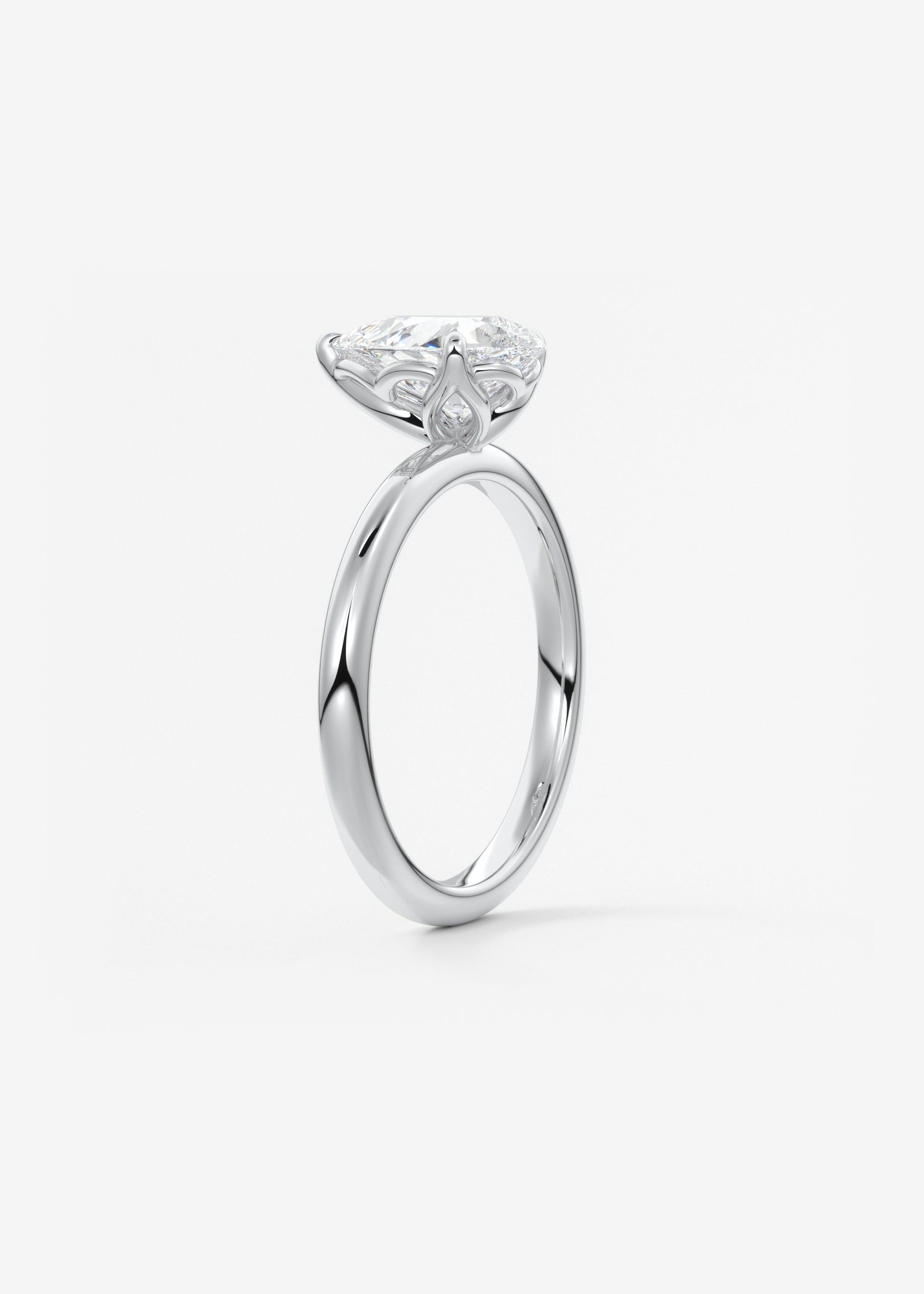 Oval Solitaire With Raised Basket Gallery Lab Grown Diamond Engagement Ring