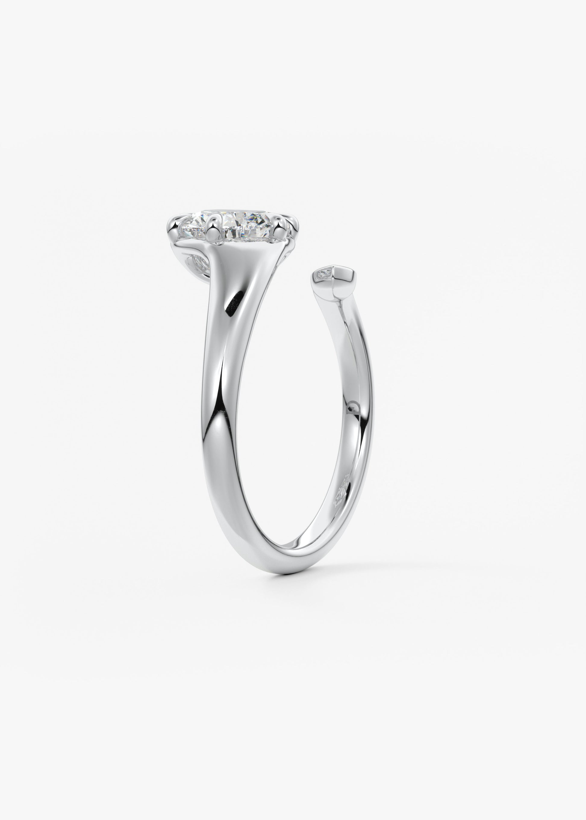 Oval Solitaire With Raised Basket Gallery Lab Grown Diamond Engagement Ring