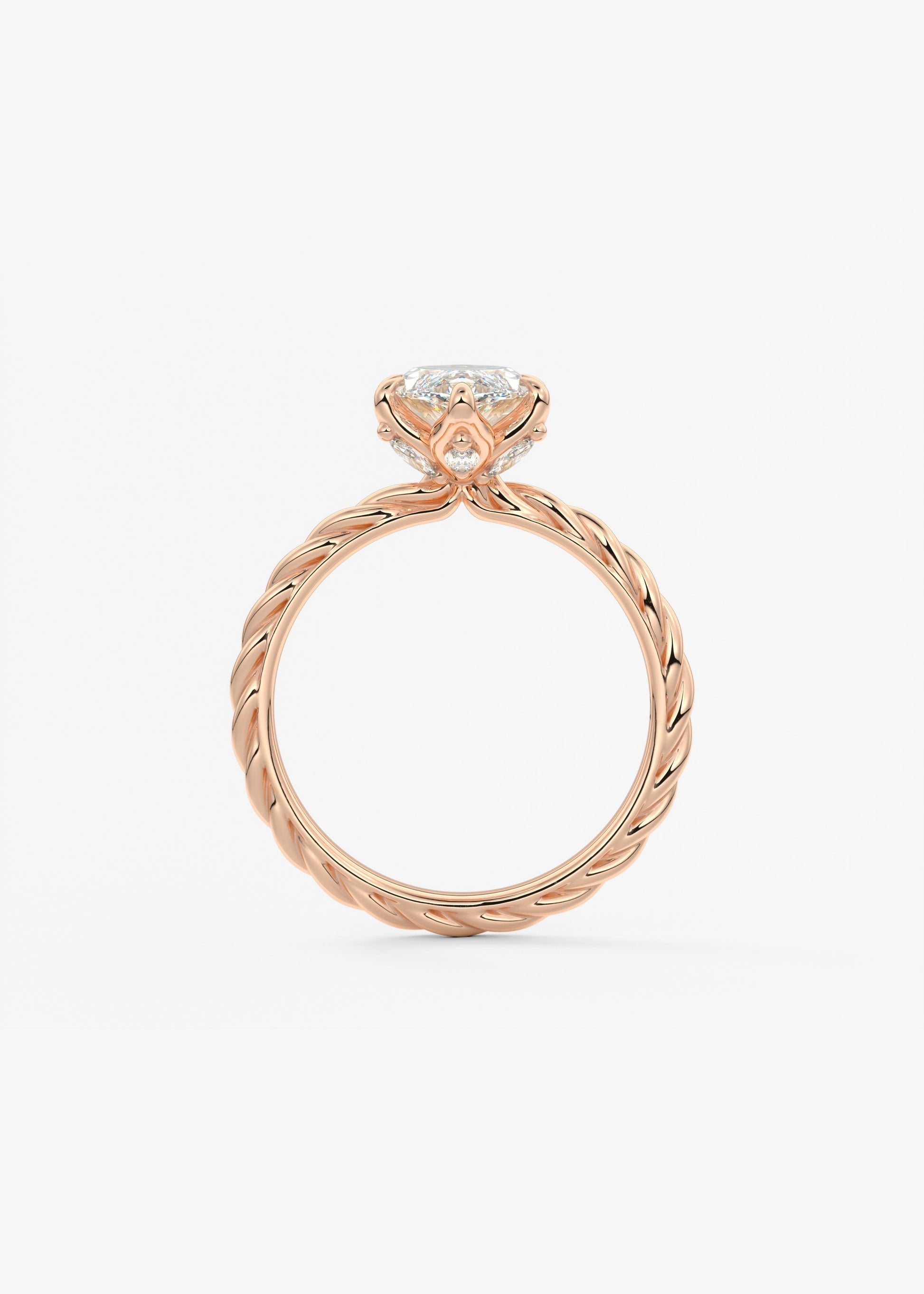Oval Solitaire With Raised Basket Gallery Lab Grown Diamond Engagement Ring