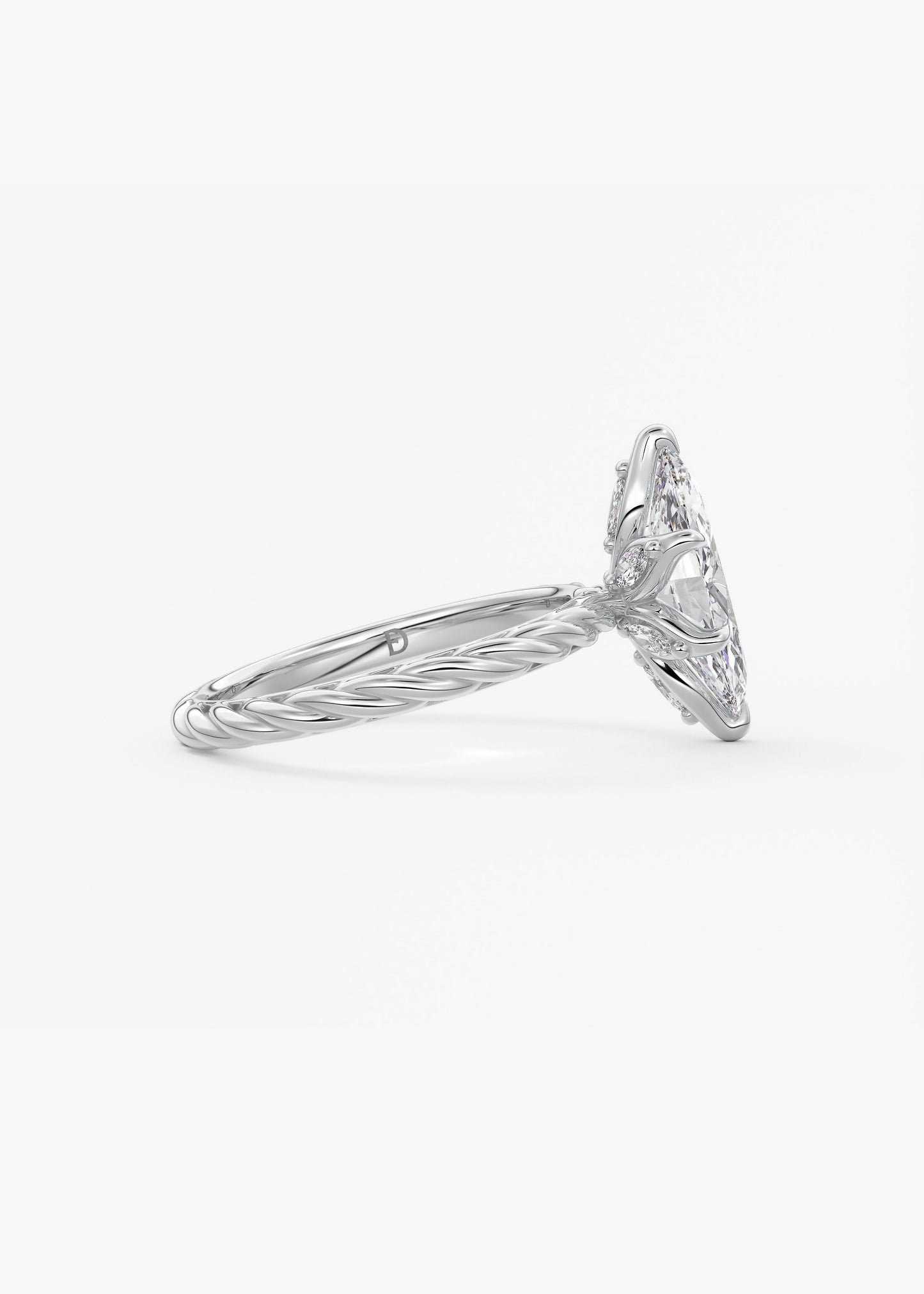 Oval Solitaire With Raised Basket Gallery Lab Grown Diamond Engagement Ring