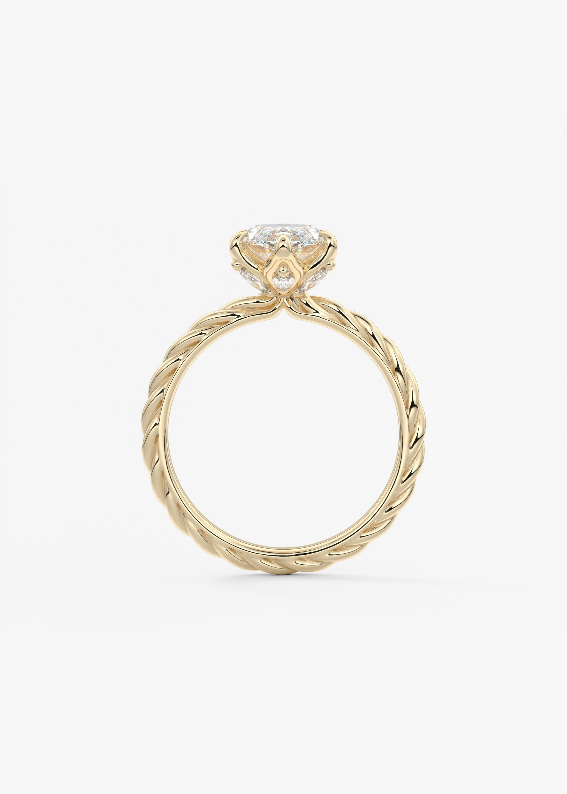 Oval Solitaire With Raised Basket Gallery Lab Grown Diamond Engagement Ring