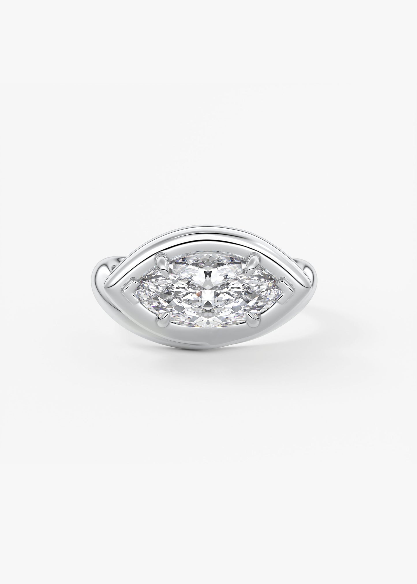 Oval Solitaire With Raised Basket Gallery Lab Grown Diamond Engagement Ring