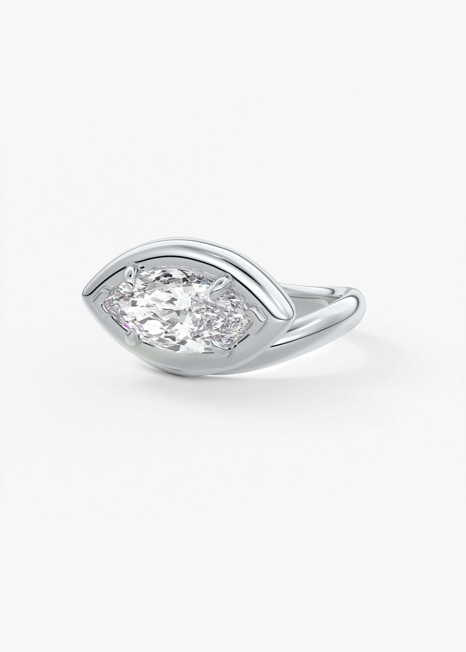 Oval Solitaire With Raised Basket Gallery Lab Grown Diamond Engagement Ring