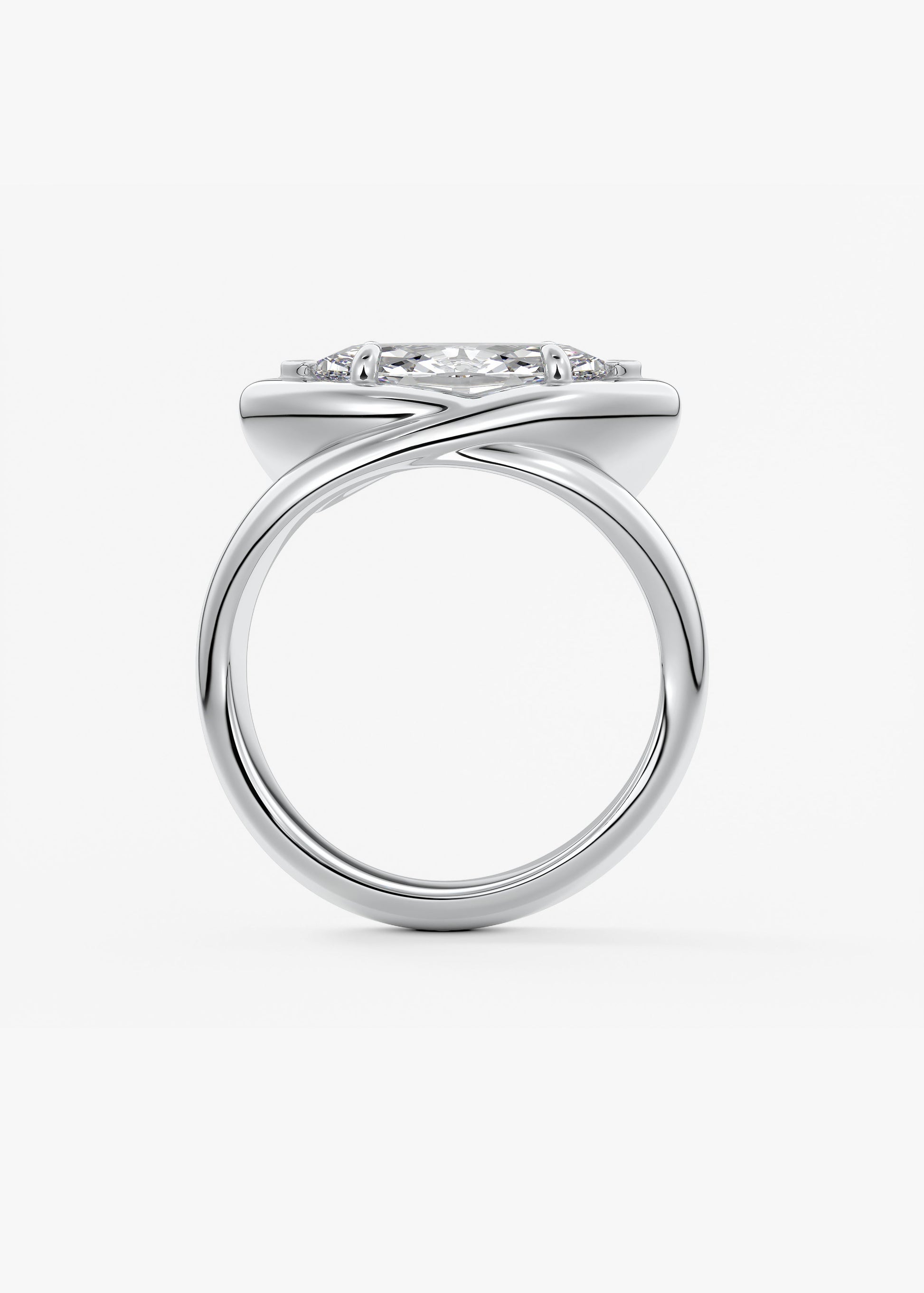 Oval Solitaire With Raised Basket Gallery Lab Grown Diamond Engagement Ring
