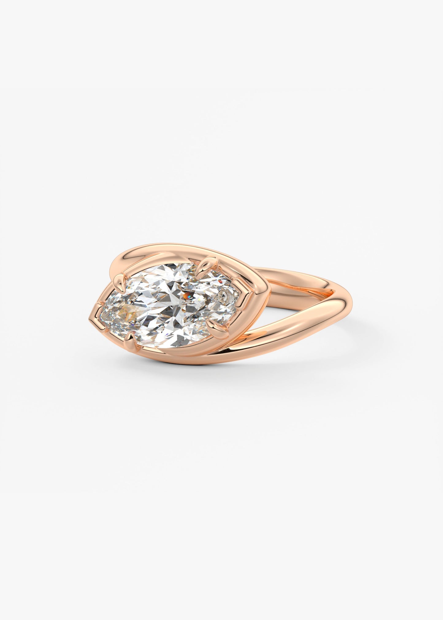 Oval Solitaire With Raised Basket Gallery Lab Grown Diamond Engagement Ring