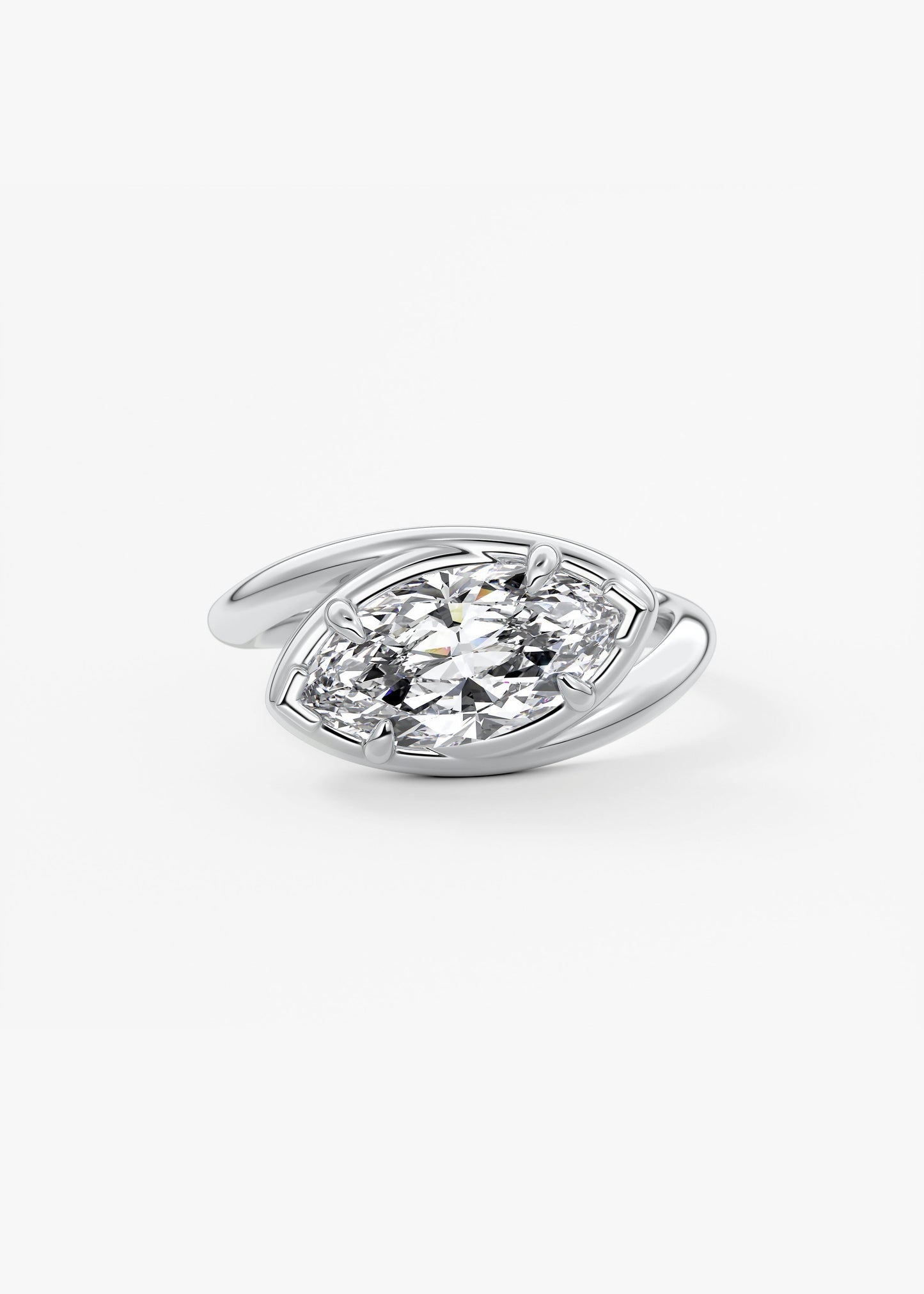 Oval Solitaire With Raised Basket Gallery Lab Grown Diamond Engagement Ring