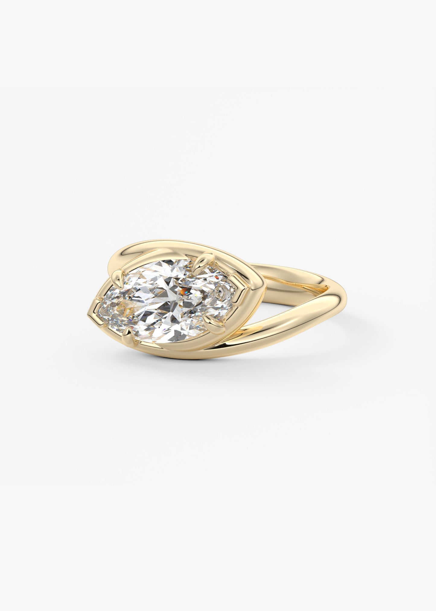Oval Solitaire With Raised Basket Gallery Lab Grown Diamond Engagement Ring