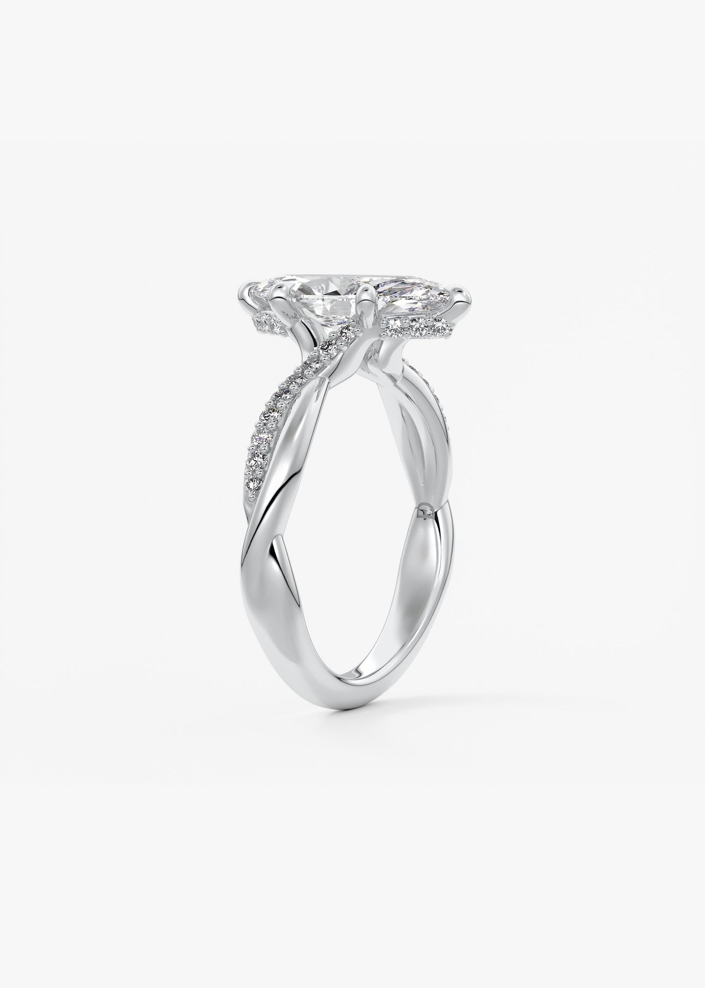 Oval Solitaire With Raised Basket Gallery Lab Grown Diamond Engagement Ring