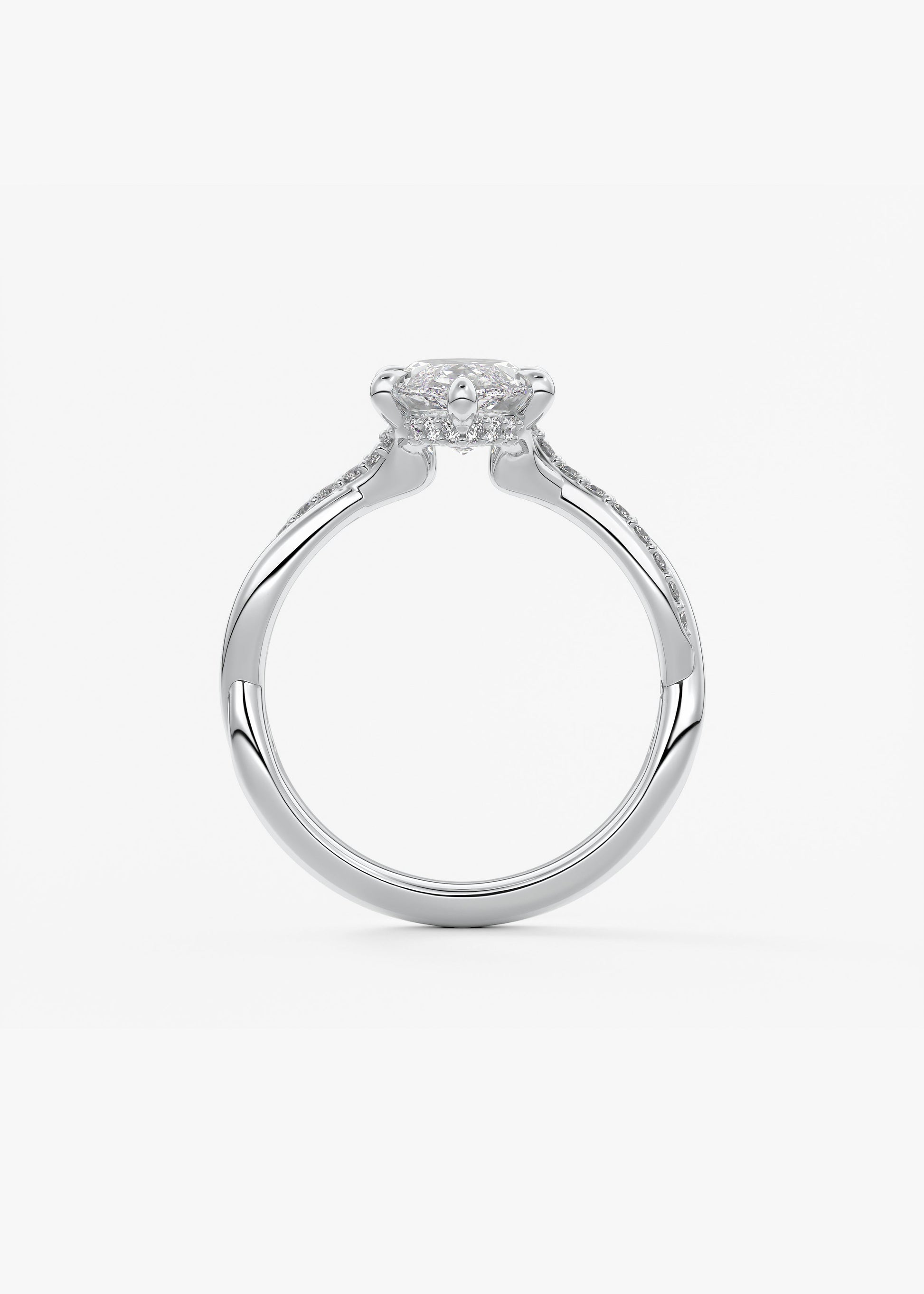 Oval Solitaire With Raised Basket Gallery Lab Grown Diamond Engagement Ring