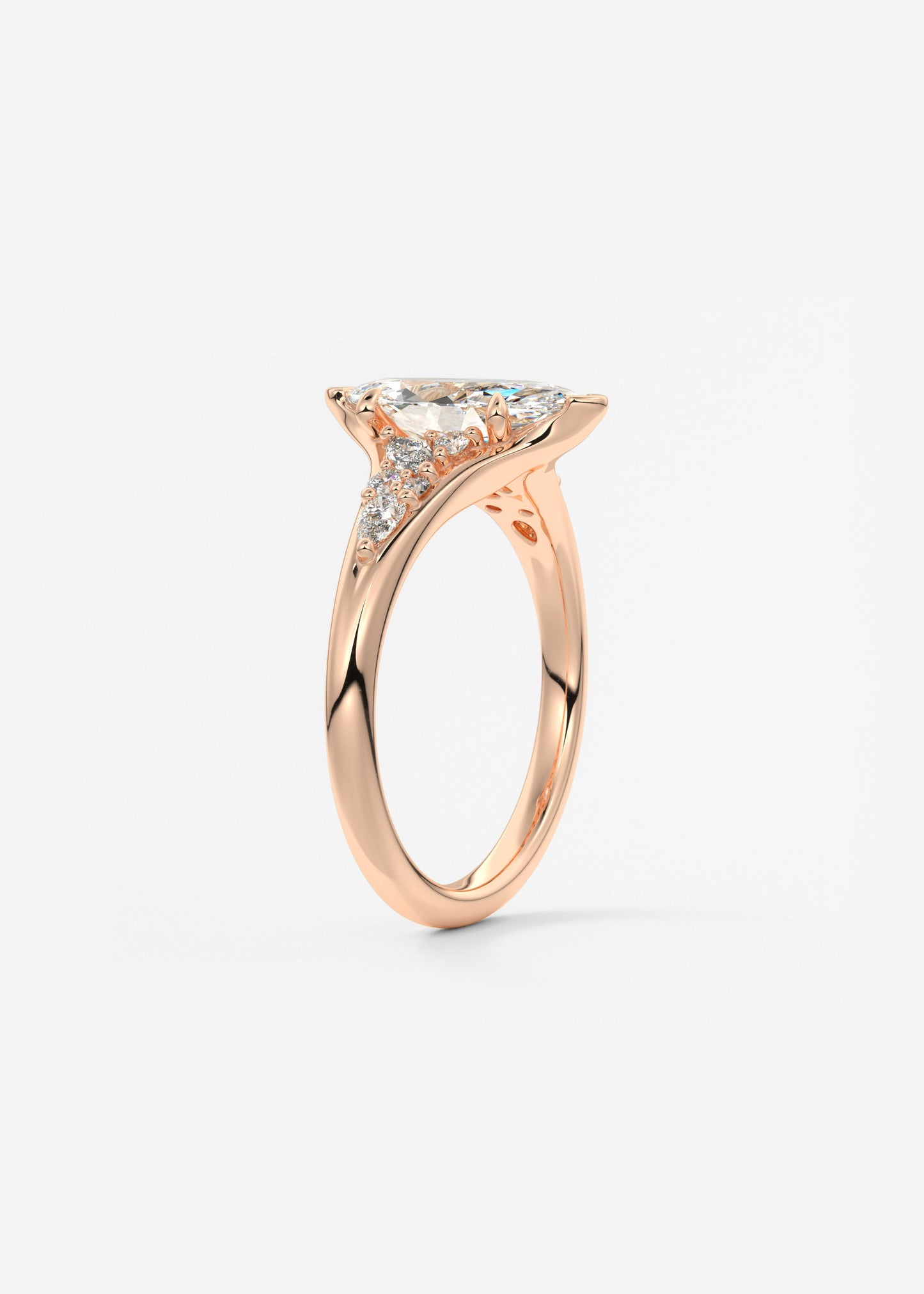 Oval Solitaire With Raised Basket Gallery Lab Grown Diamond Engagement Ring