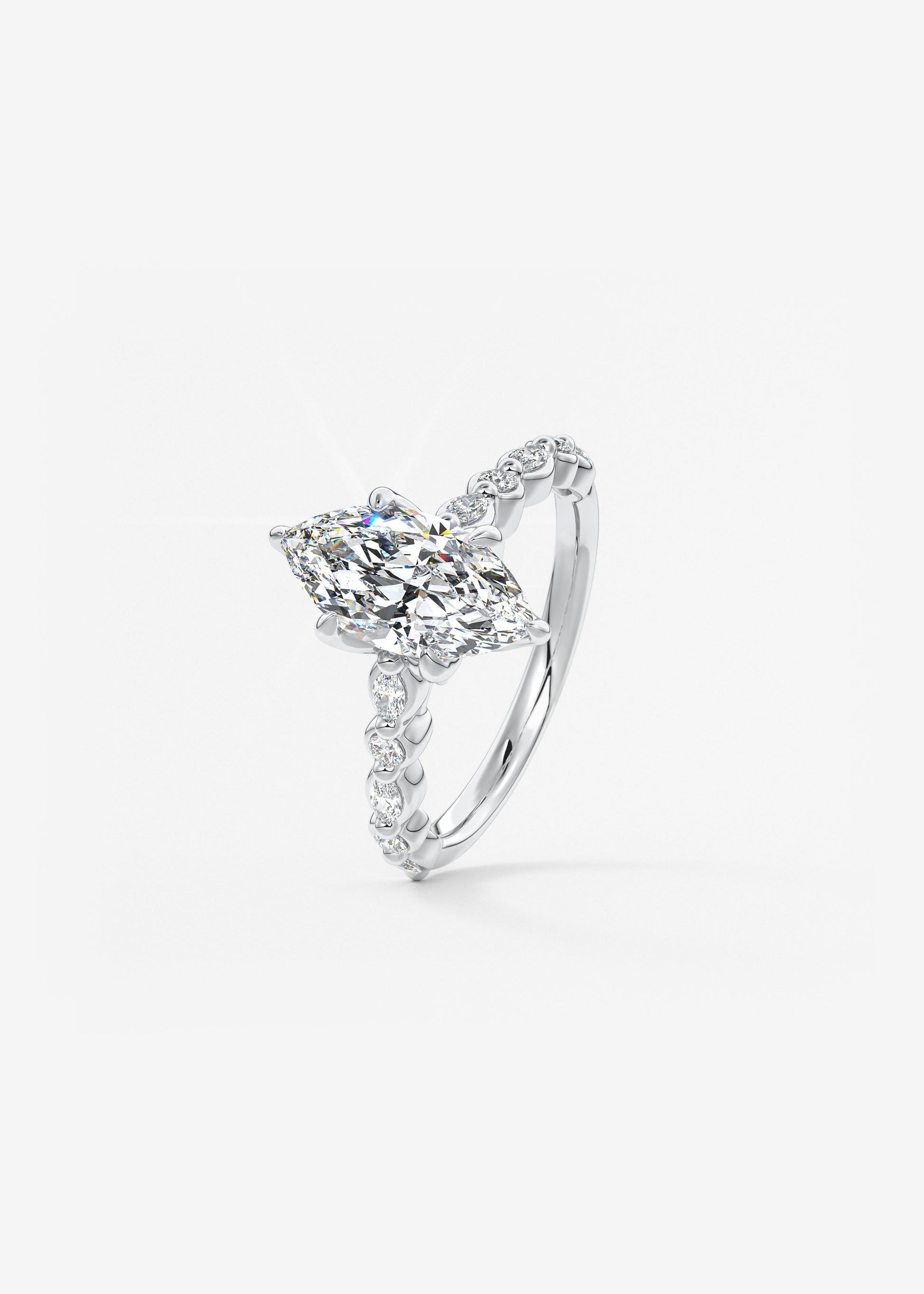 Oval Solitaire With Raised Basket Gallery Lab Grown Diamond Engagement Ring