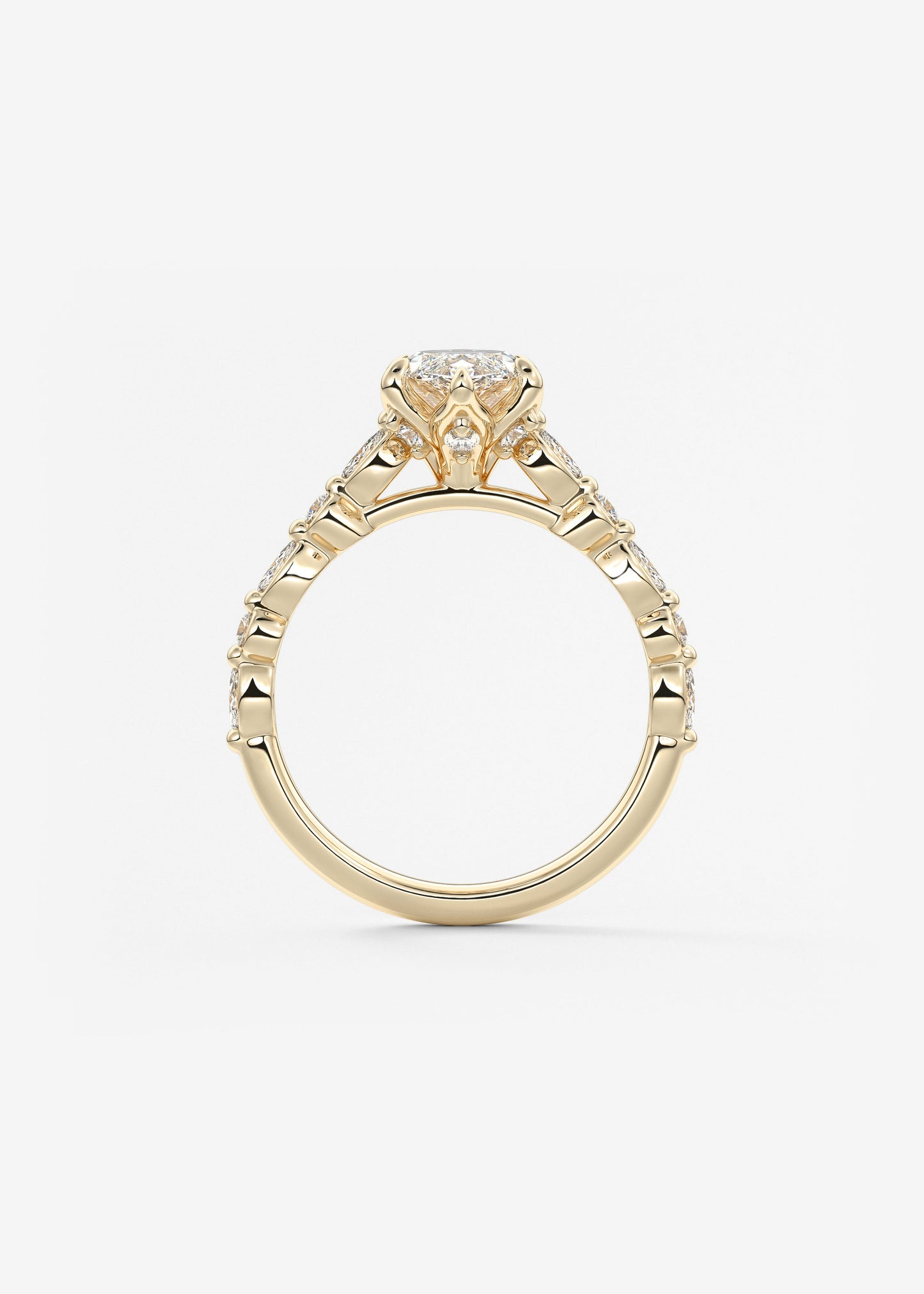 Oval Solitaire With Raised Basket Gallery Lab Grown Diamond Engagement Ring