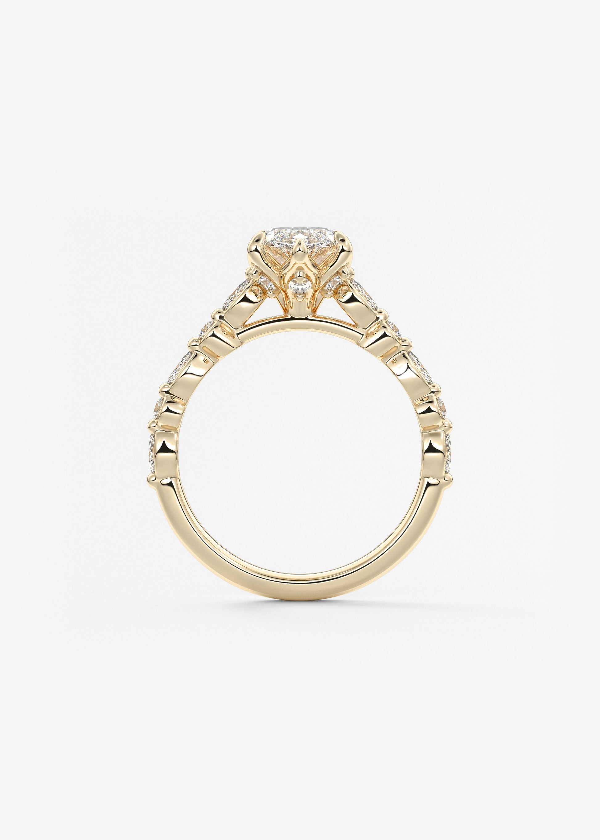 Oval Solitaire With Raised Basket Gallery Lab Grown Diamond Engagement Ring